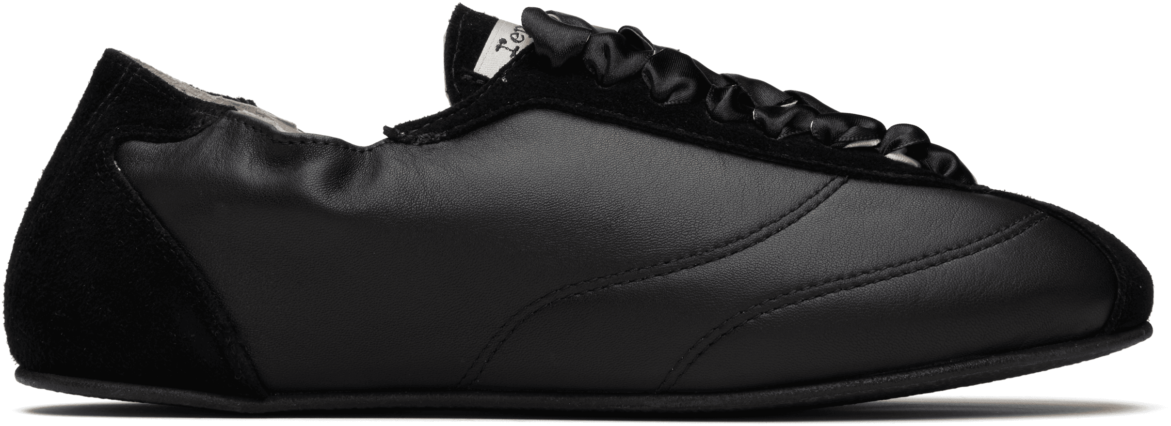 Black Silk Tennis Sneakers - Image 1