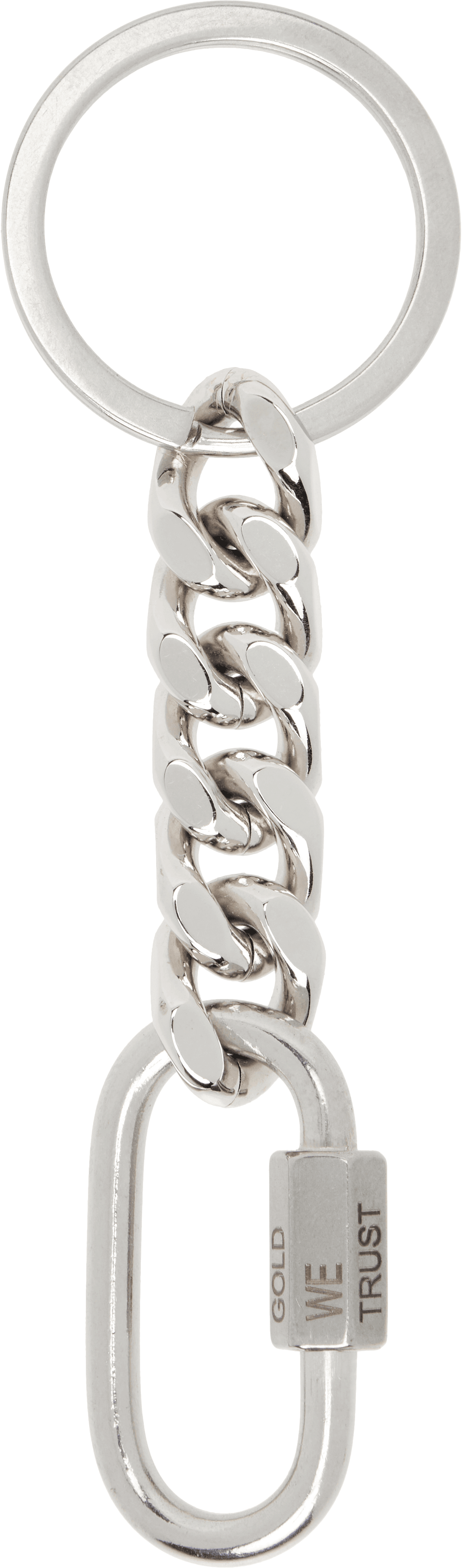 Silver Curb Chain Keychain - Image 1