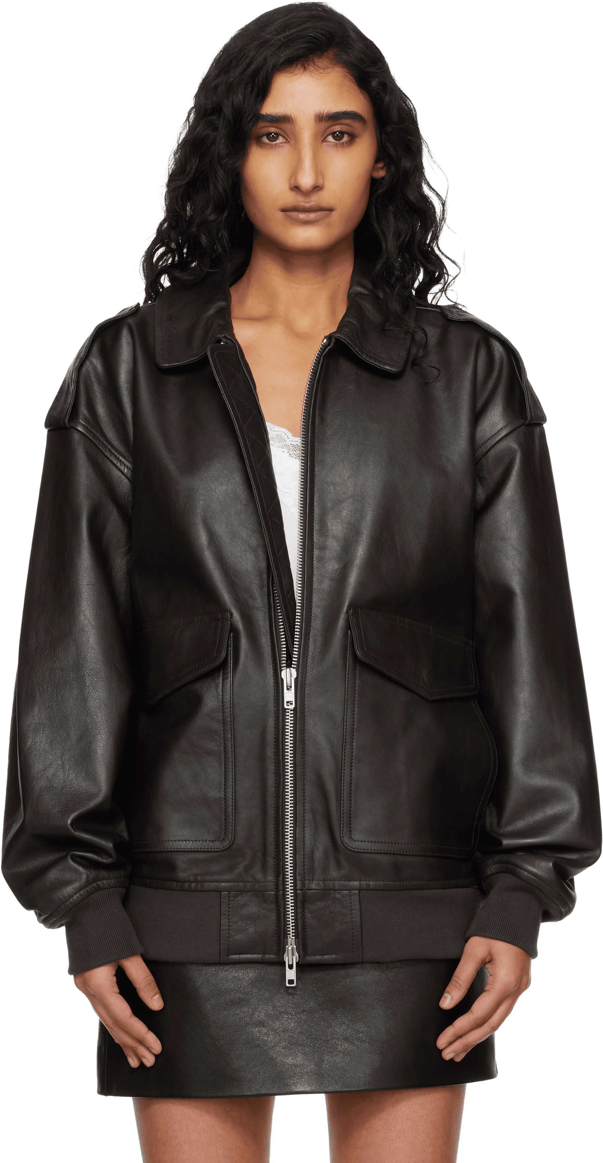 Brown Viper Leather Jacket - Image 1