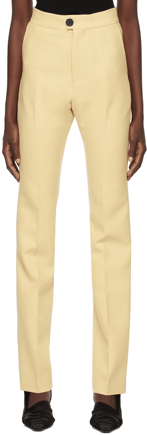 Yellow Slim Leg Trousers - Image 1