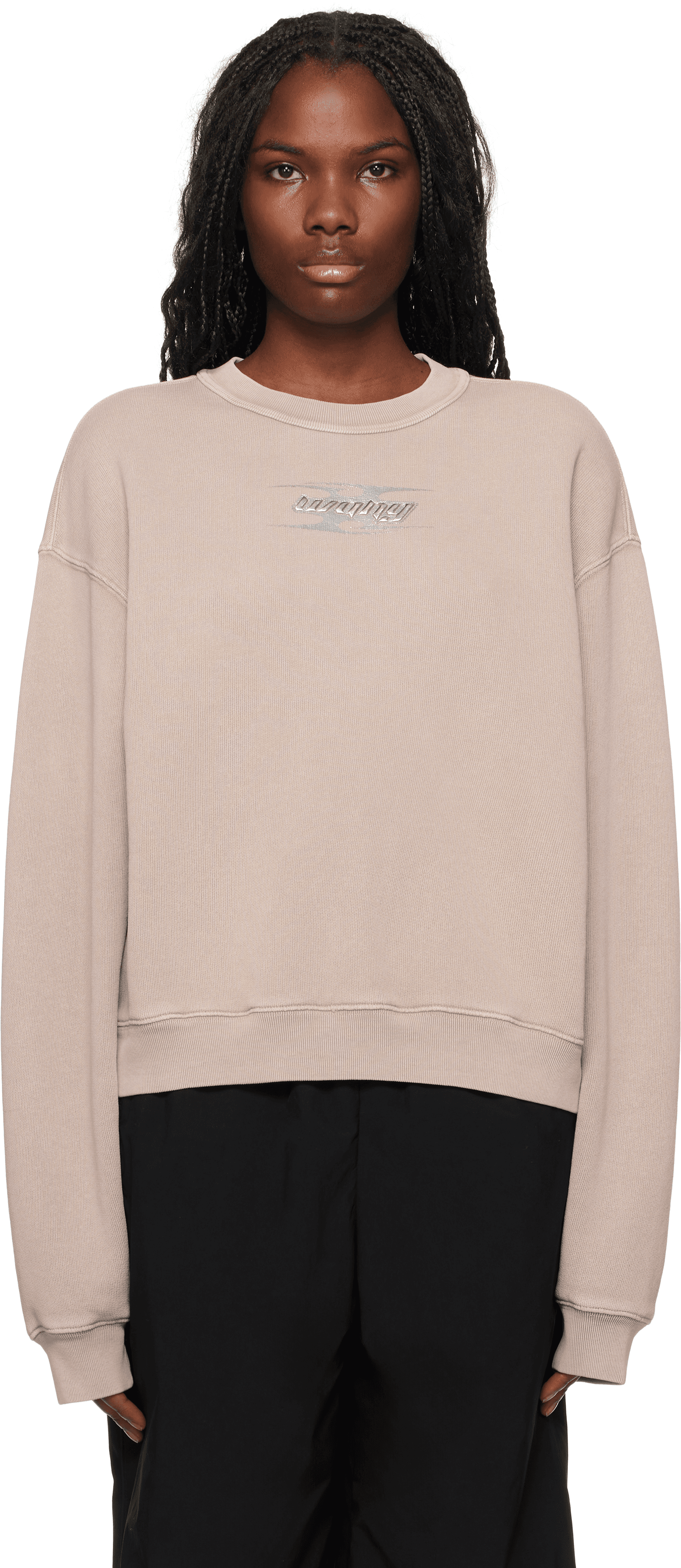 Taupe Blade Logo-Embossed Sweatshirt - Image 1
