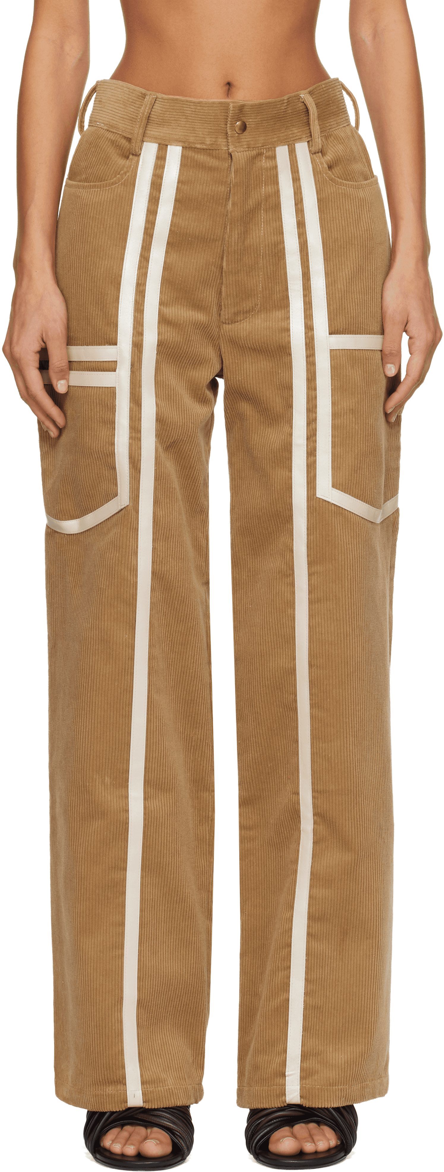 Beige Corduroy Trousers - Image 1