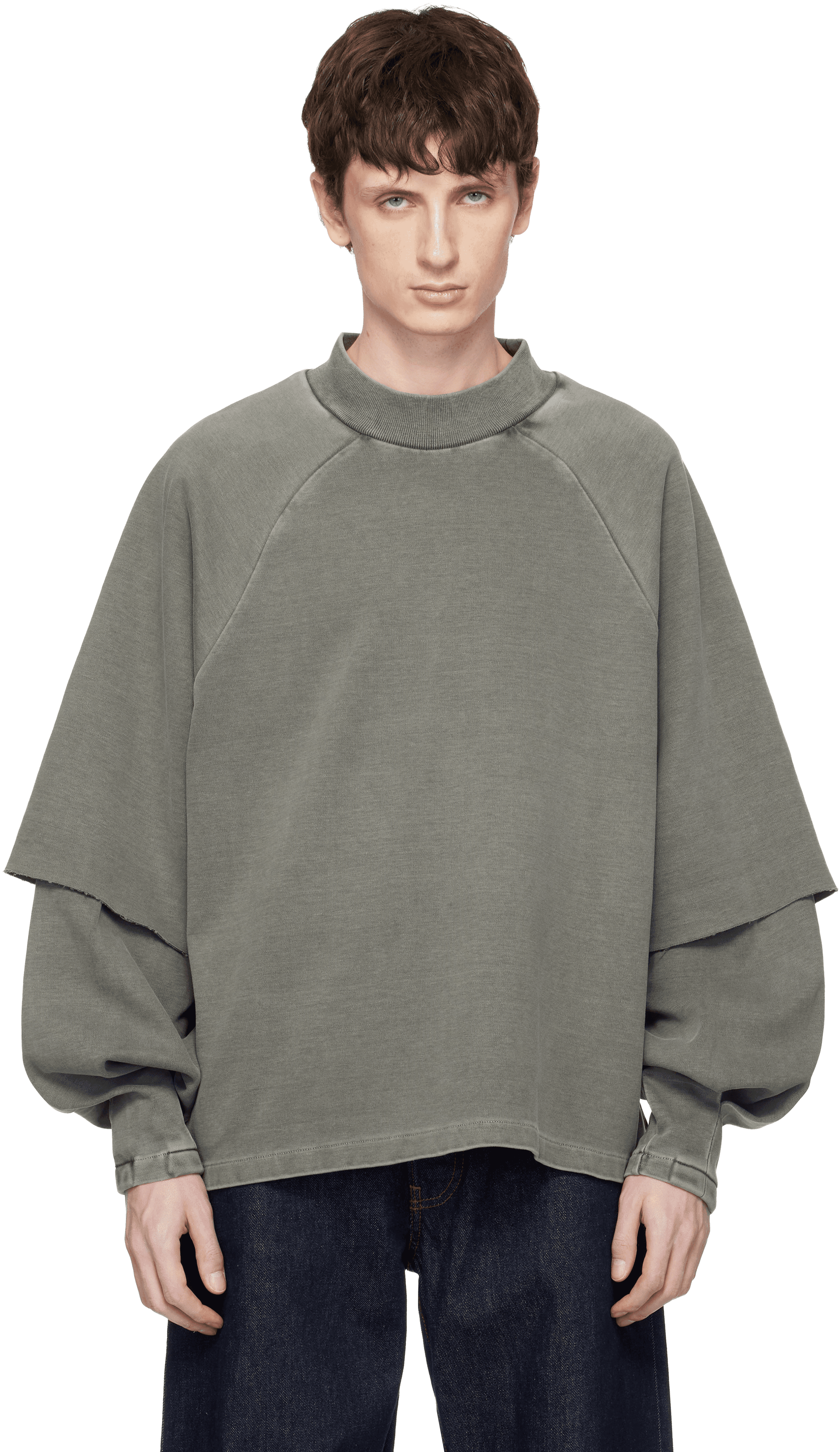 Gray Raglan Layered Longsleeve T-shirt - Image 1