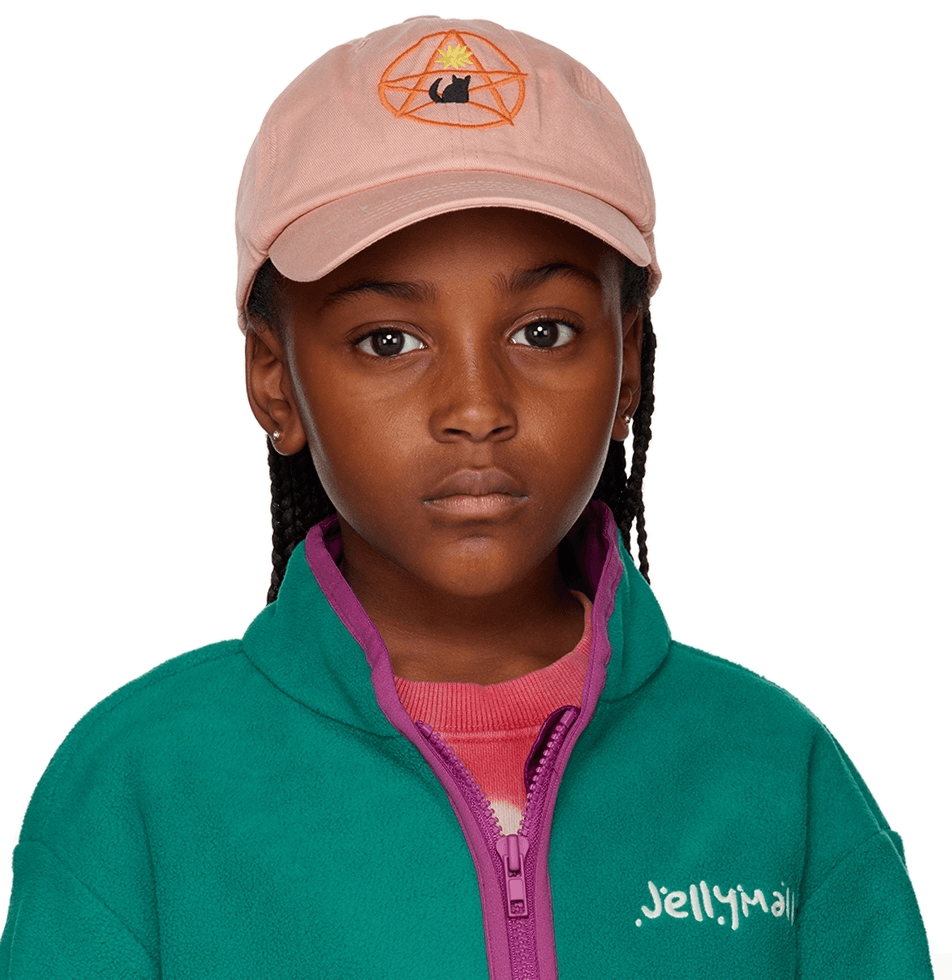 Kids Pink Cat Planet Cap - Image 1