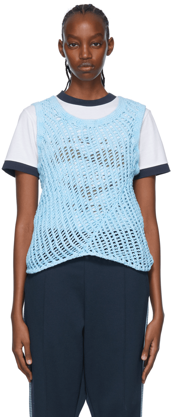 Blue Cotton Tank Top - Image 1