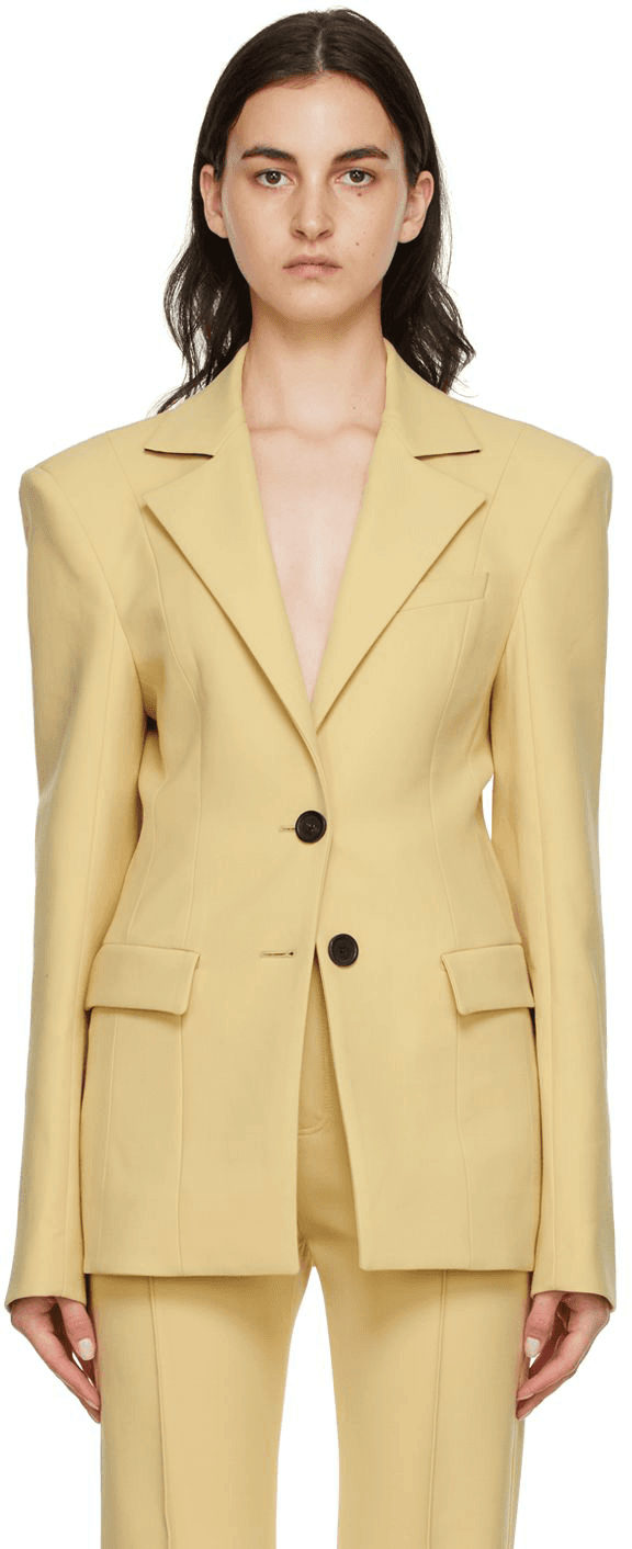 SSENSE Exclusive Beige Polyester Blazer - Image 1