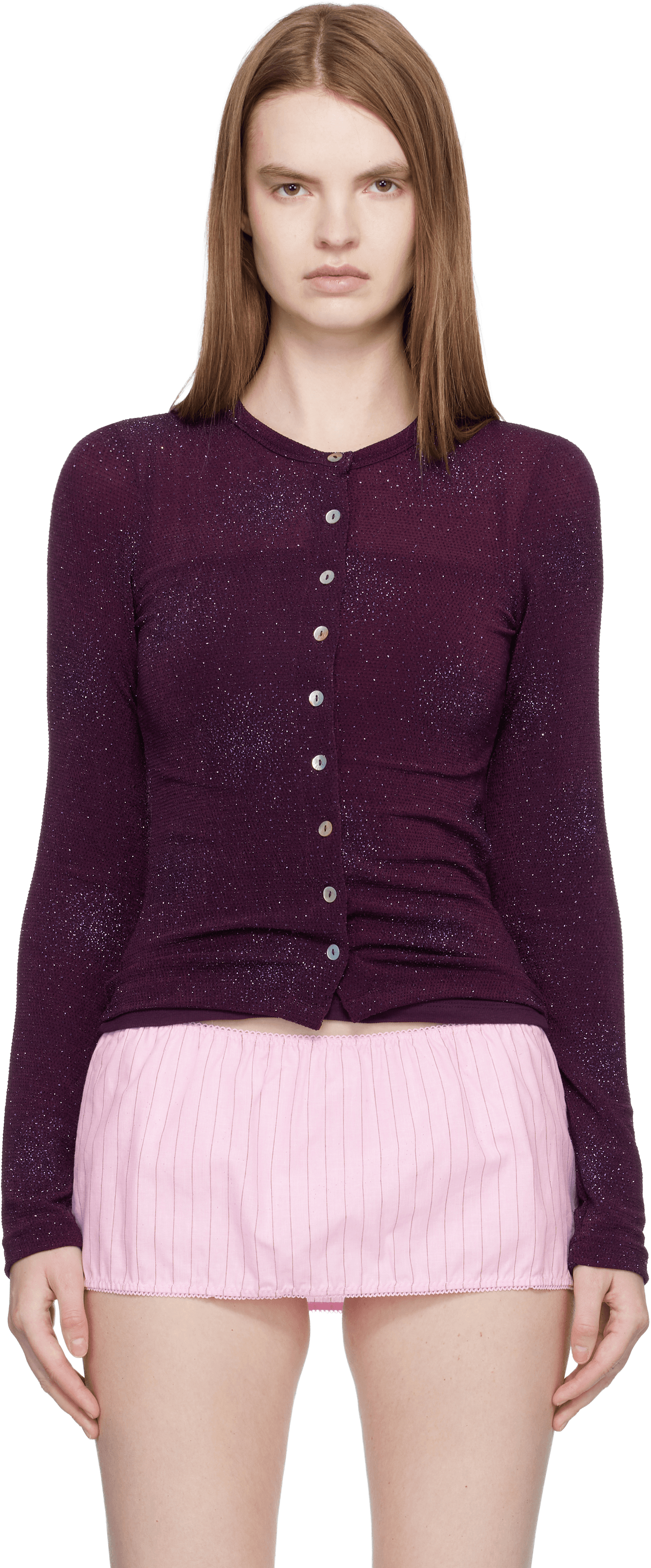 Purple Isola Sparkly Cardigan & Tank Top Set - Image 1