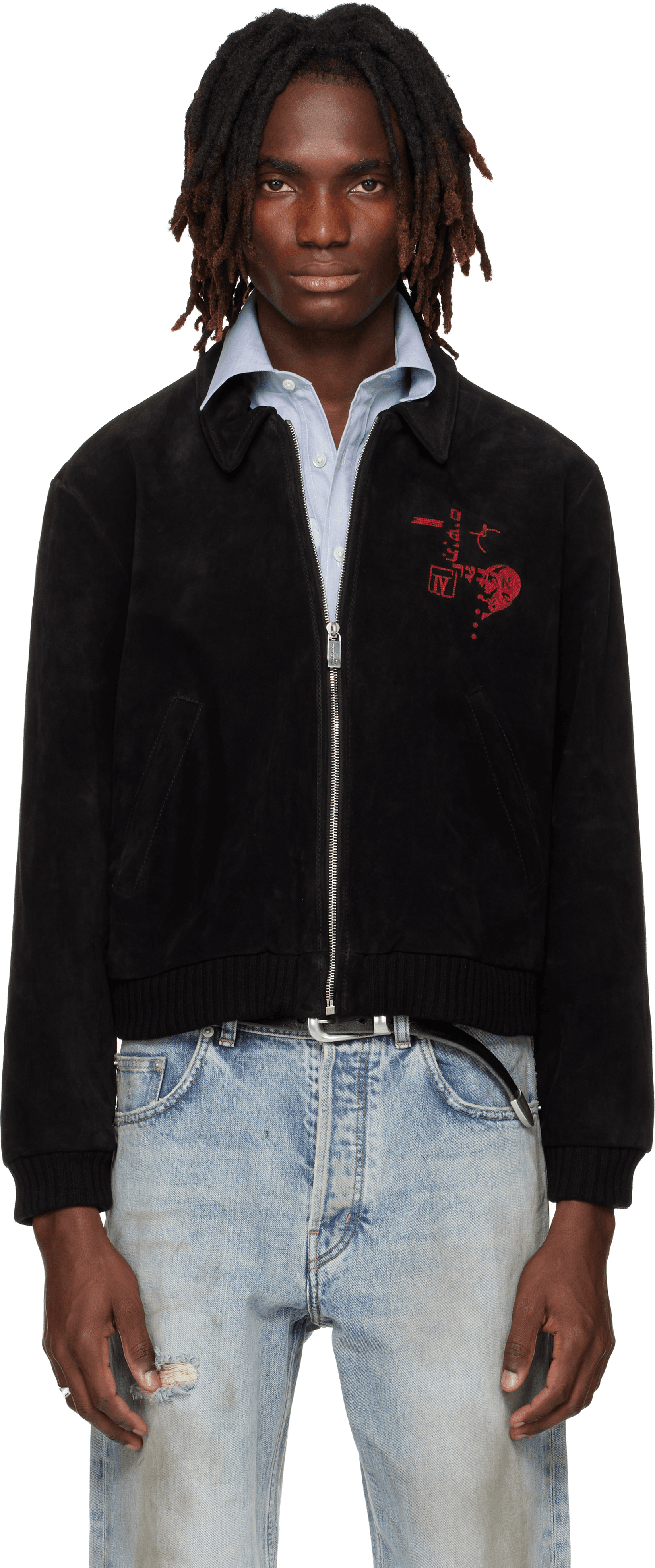 Black 'Constructivist' Suede Jacket - Image 1