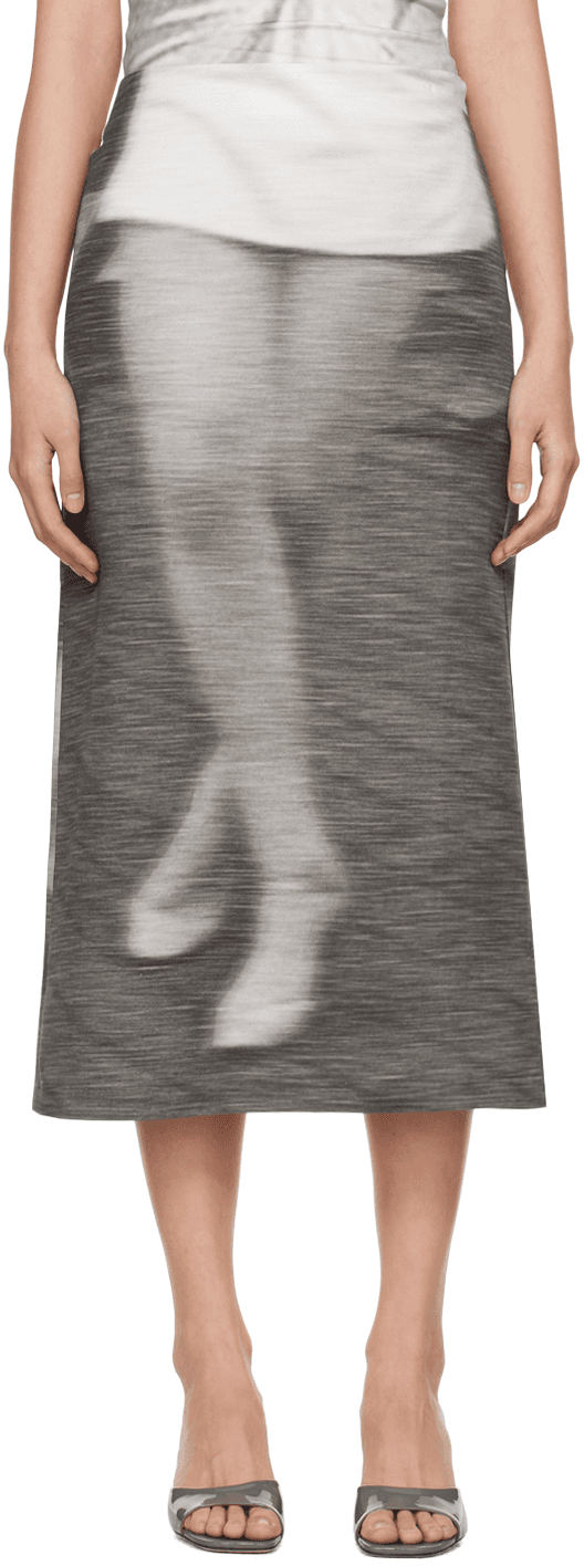 Gray Dancing Midi Skirt - Image 1