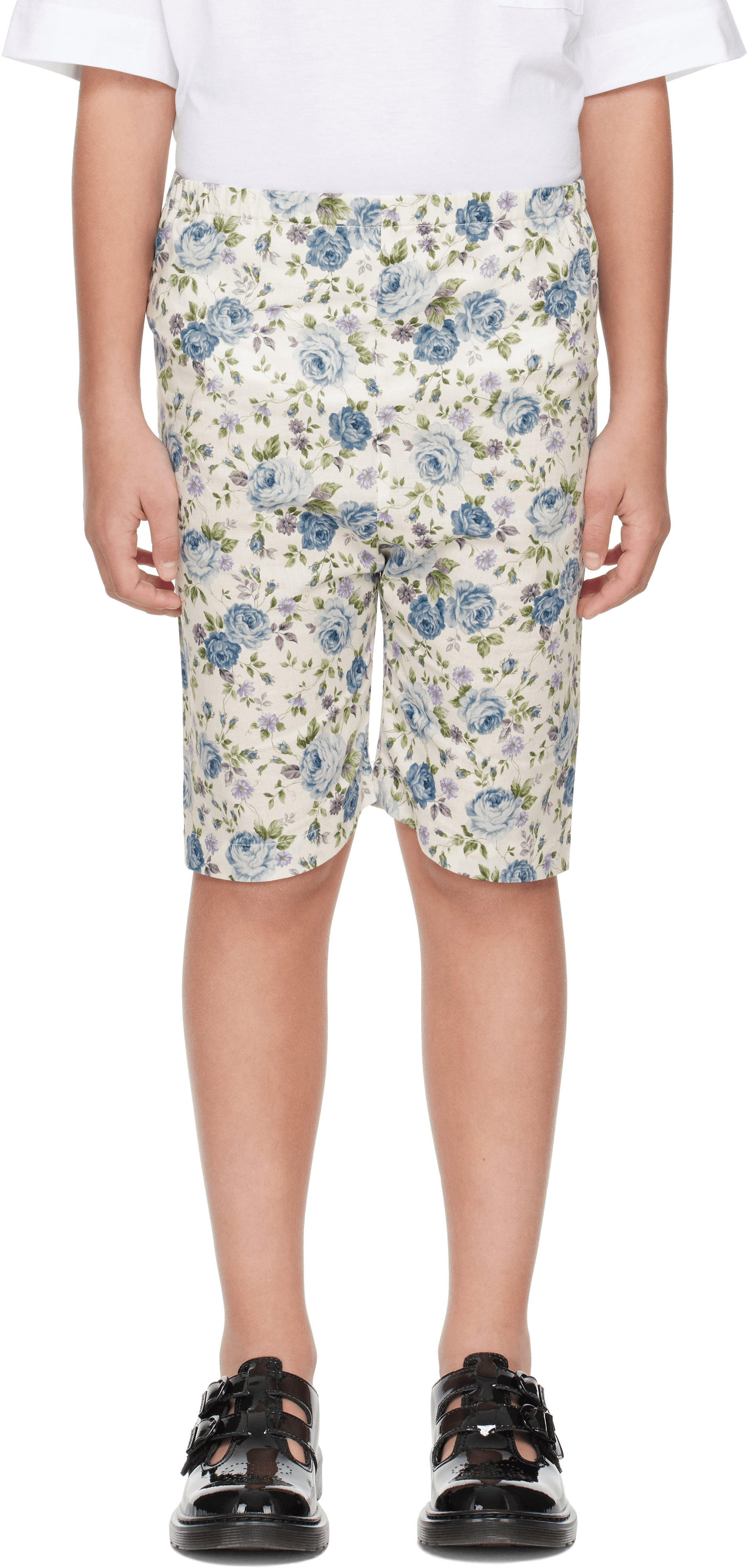 SSENSE Exclusive Kids Blue & Off-White Shortys Shorts - Image 1