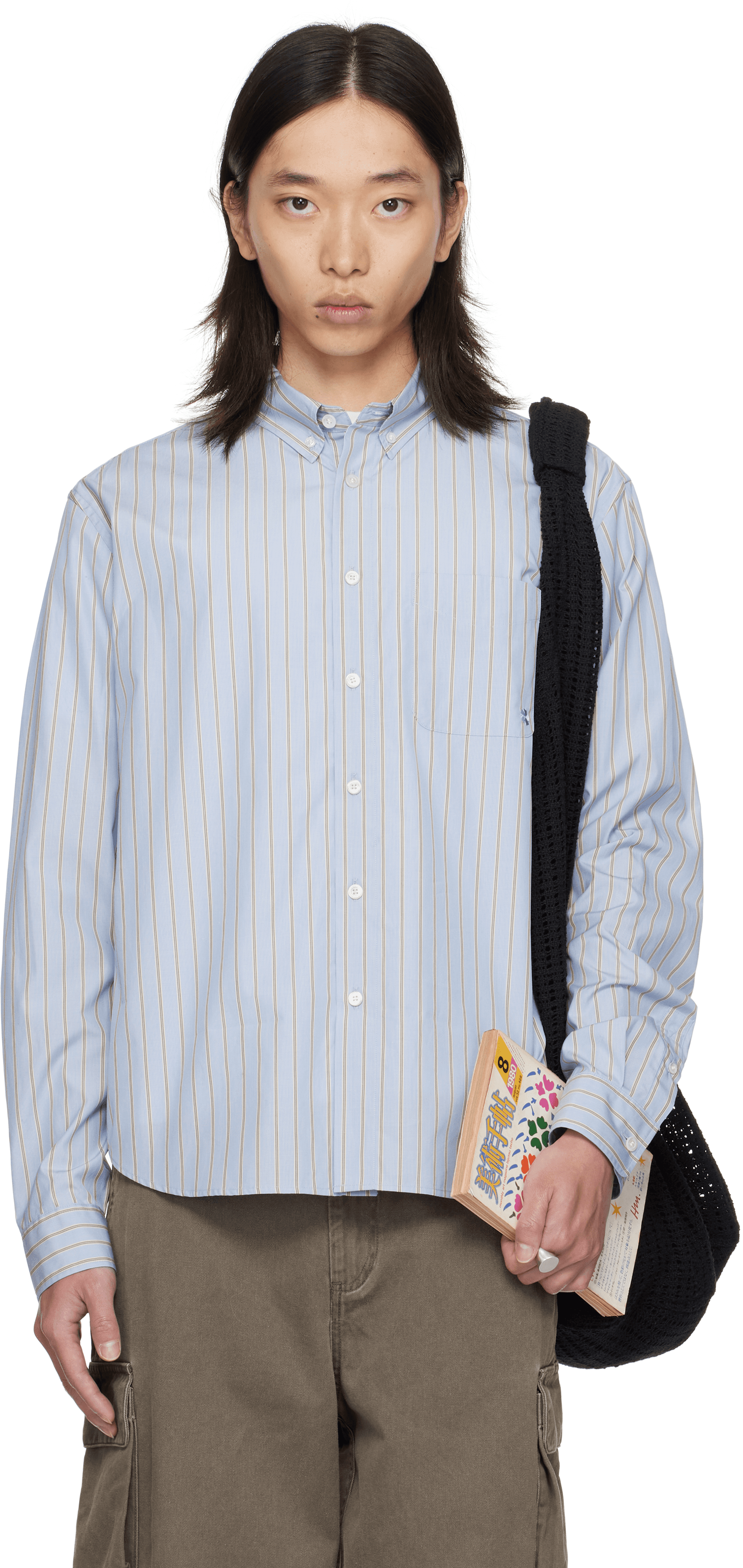 Blue Striped Button Down Shirt - Image 1