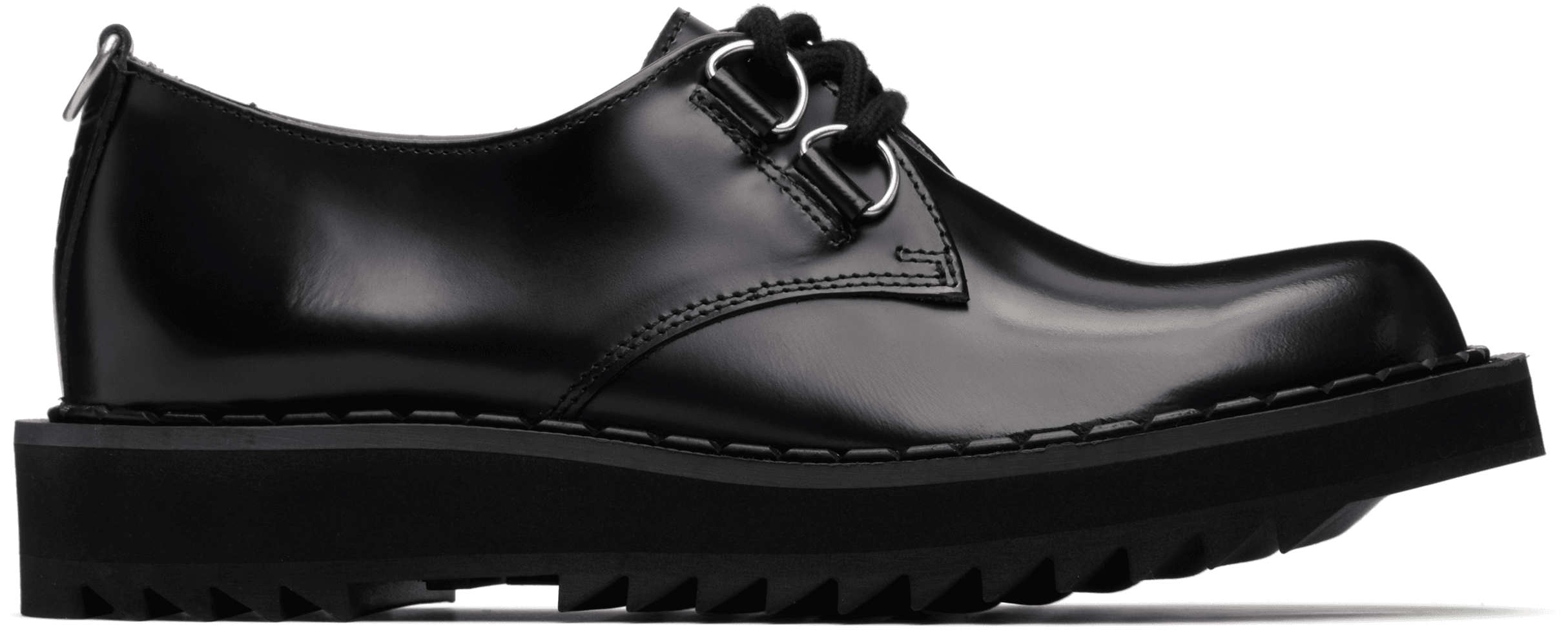 Black Ripple Bump Toe Derbys - Image 1