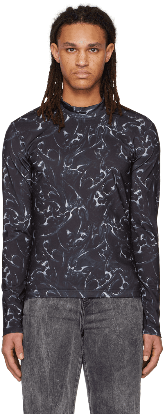 Black Tribal Turtleneck - Image 1