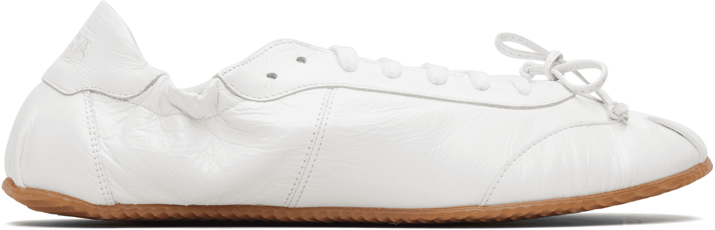 White Leather Ballerina Sneakers - Image 1