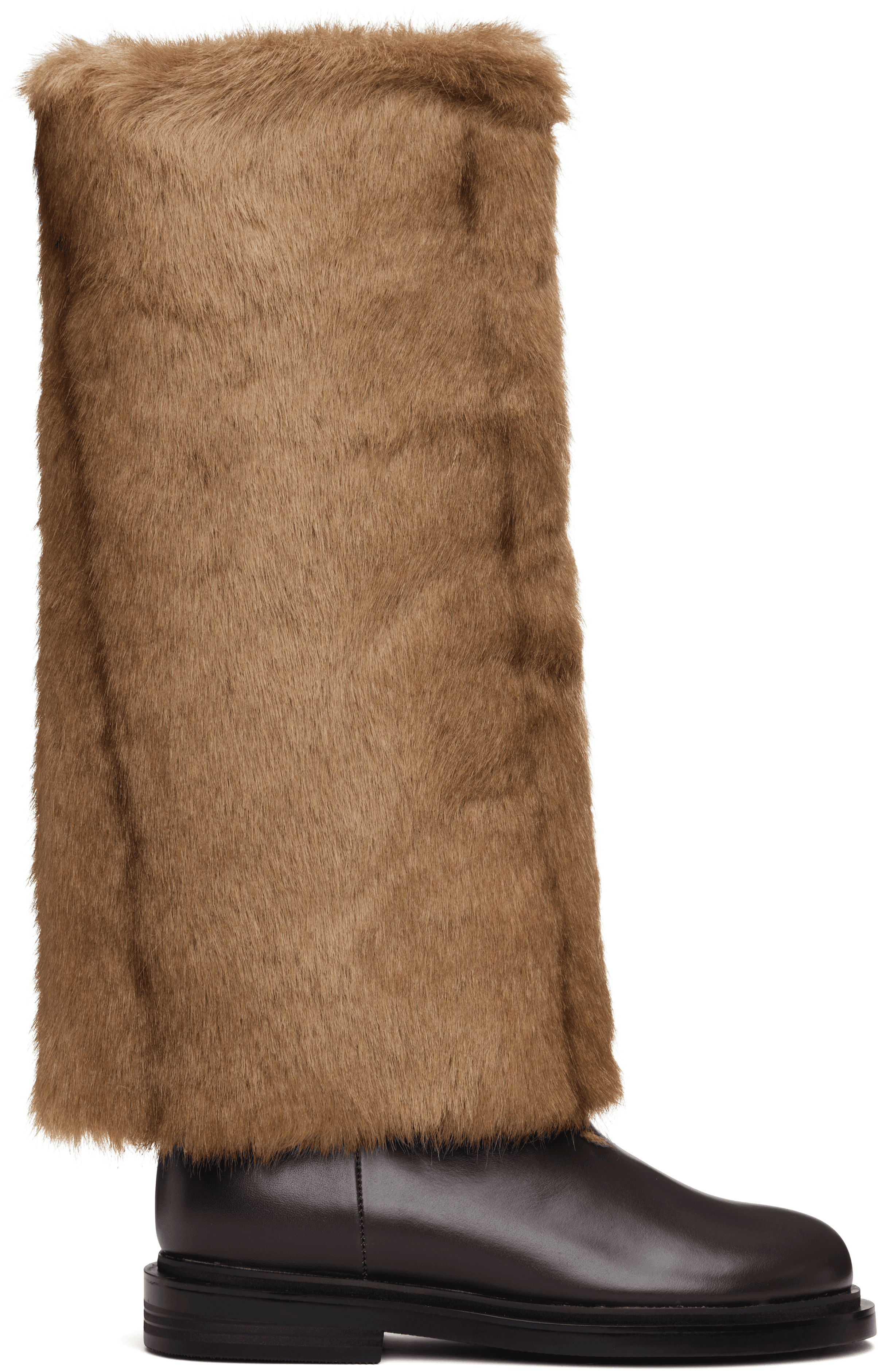 Brown Combi Socks Tall Boots - Image 1