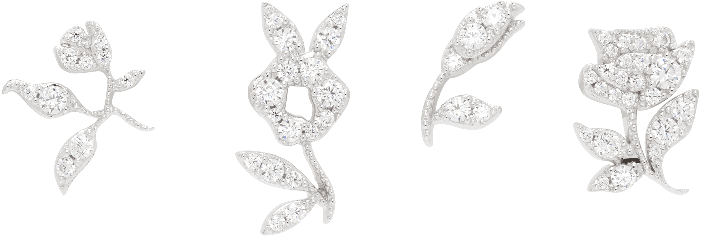 YVMIN Edition Zircon Floral Gemstone Earring Set - Image 1