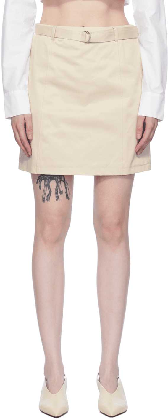 Beige Belted Miniskirt - Image 1