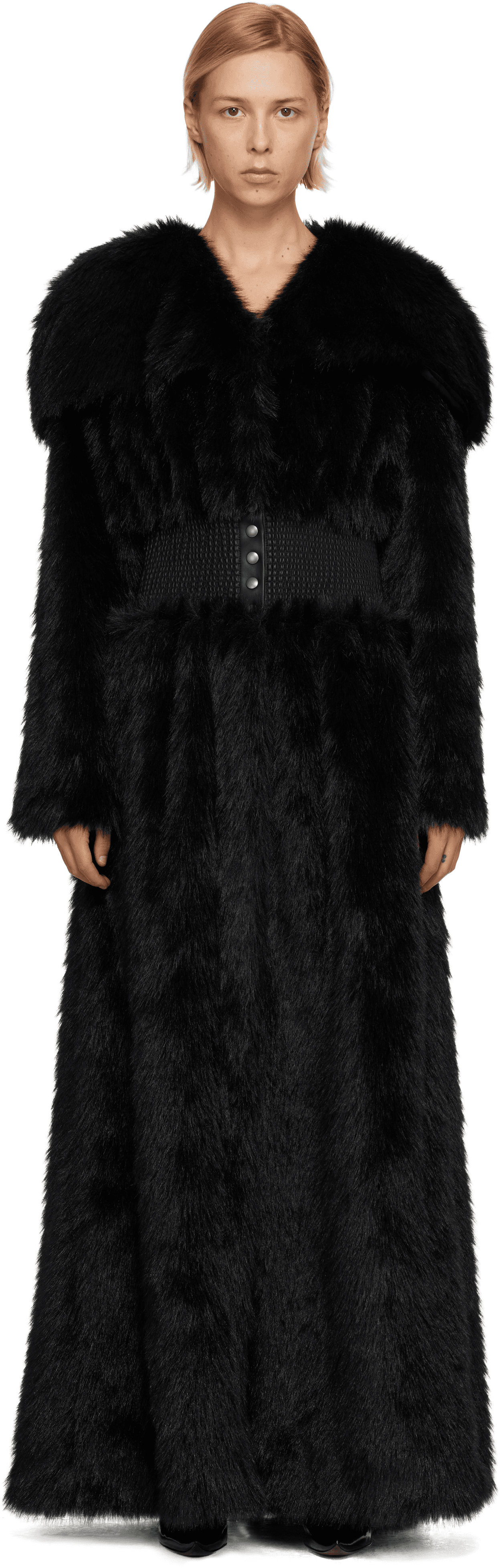SSENSE Exclusive Black Lily Faux-Fur Coat - Image 1