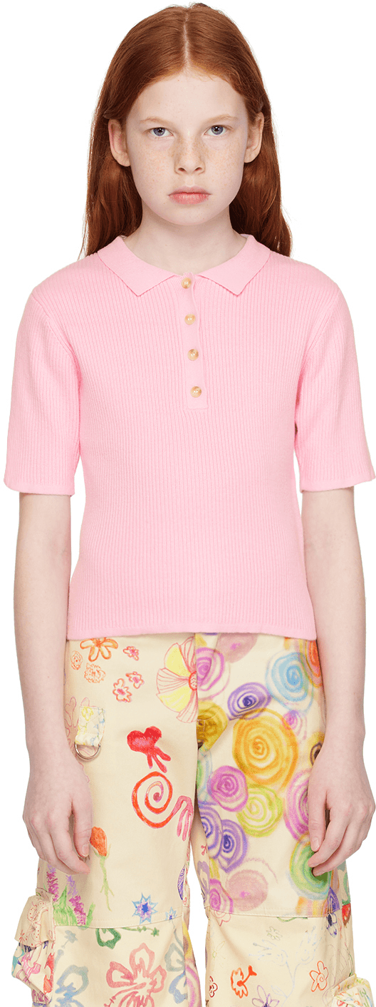 Kids Pink Unfold Polo - Image 1