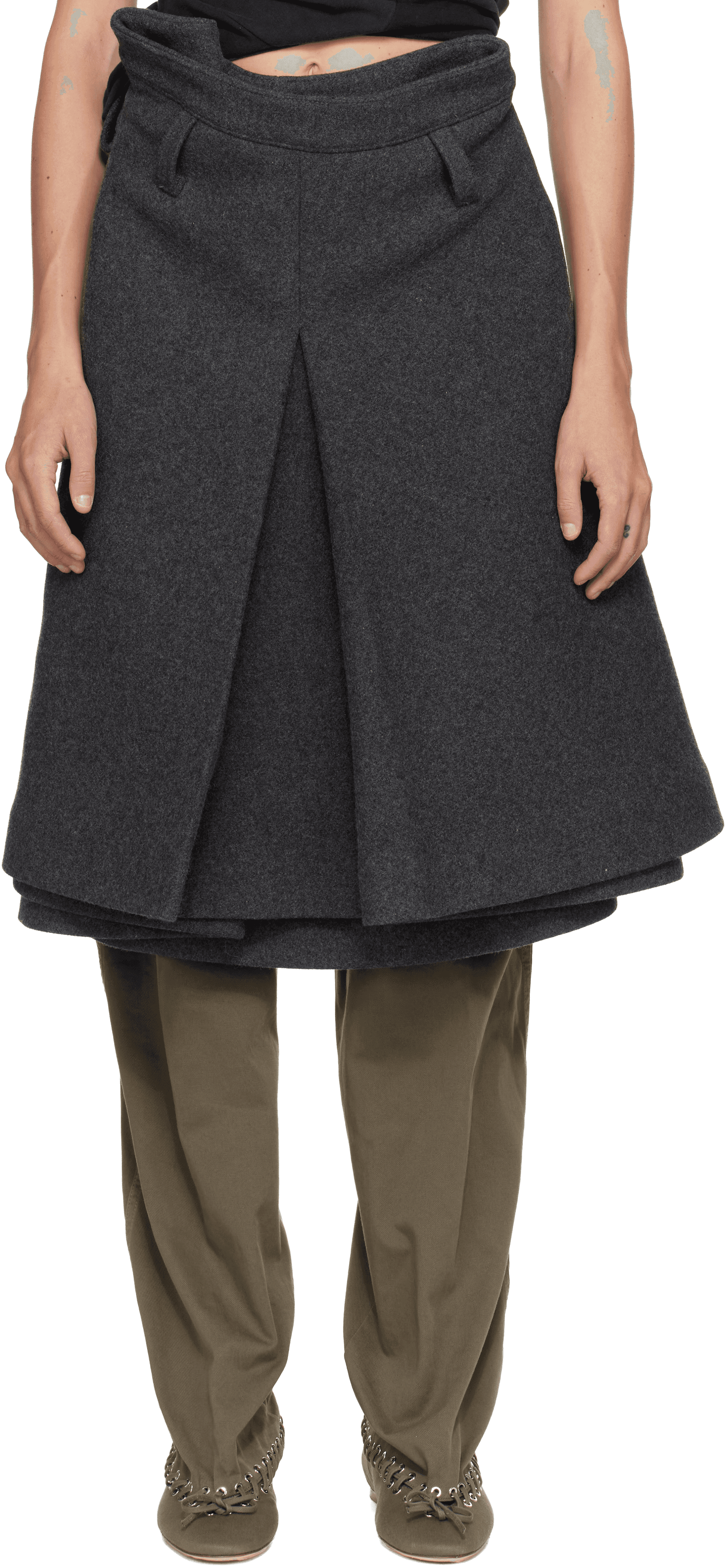 Gray Display Midi Skirt - Image 1