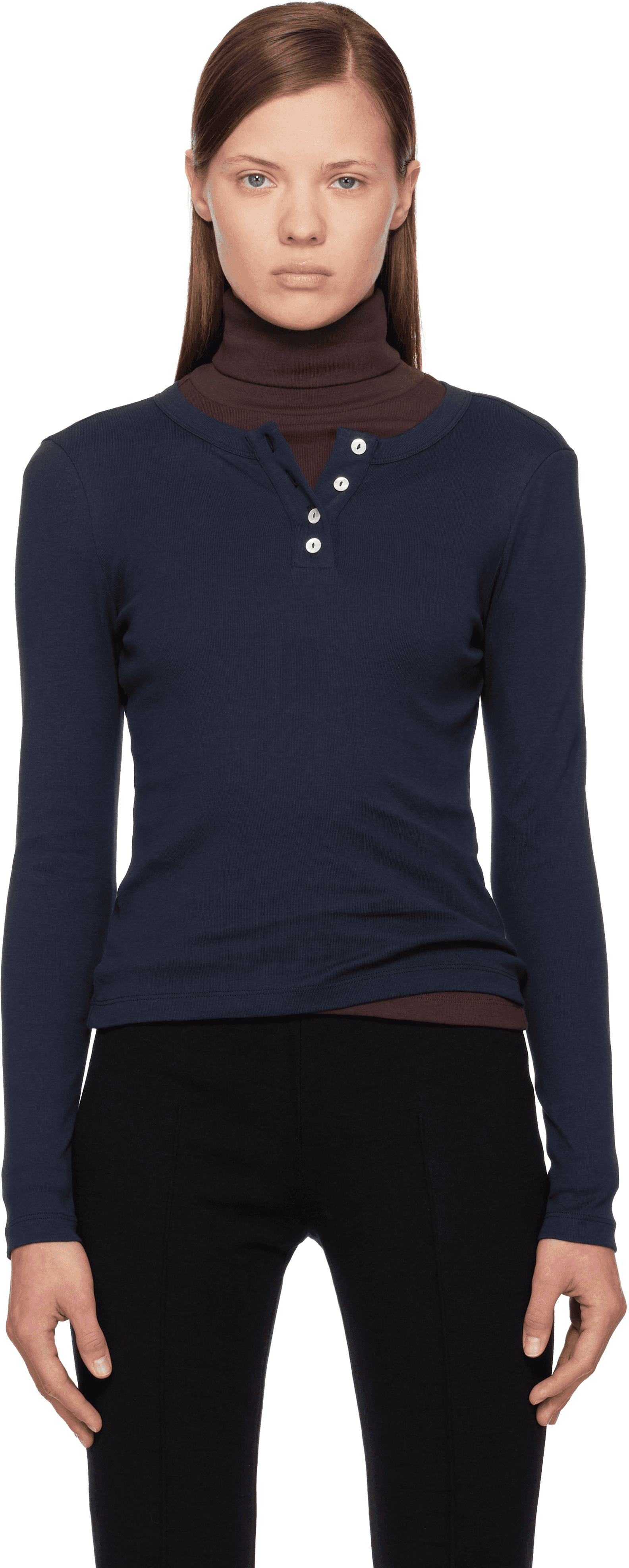 Navy Jess Longsleeve Henley - Image 1