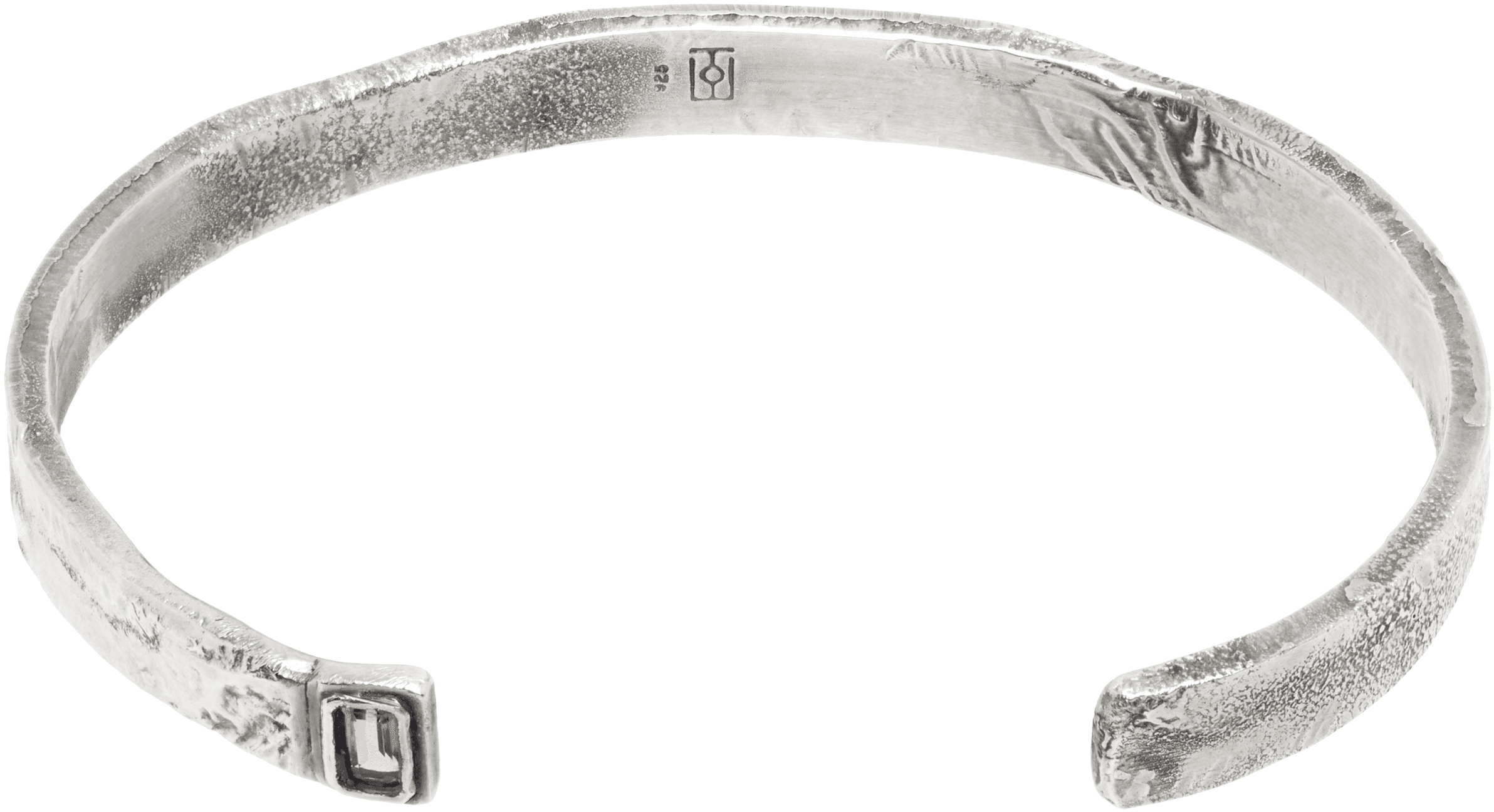 Solid Square Garnet Cuff Bracelet - Image 1