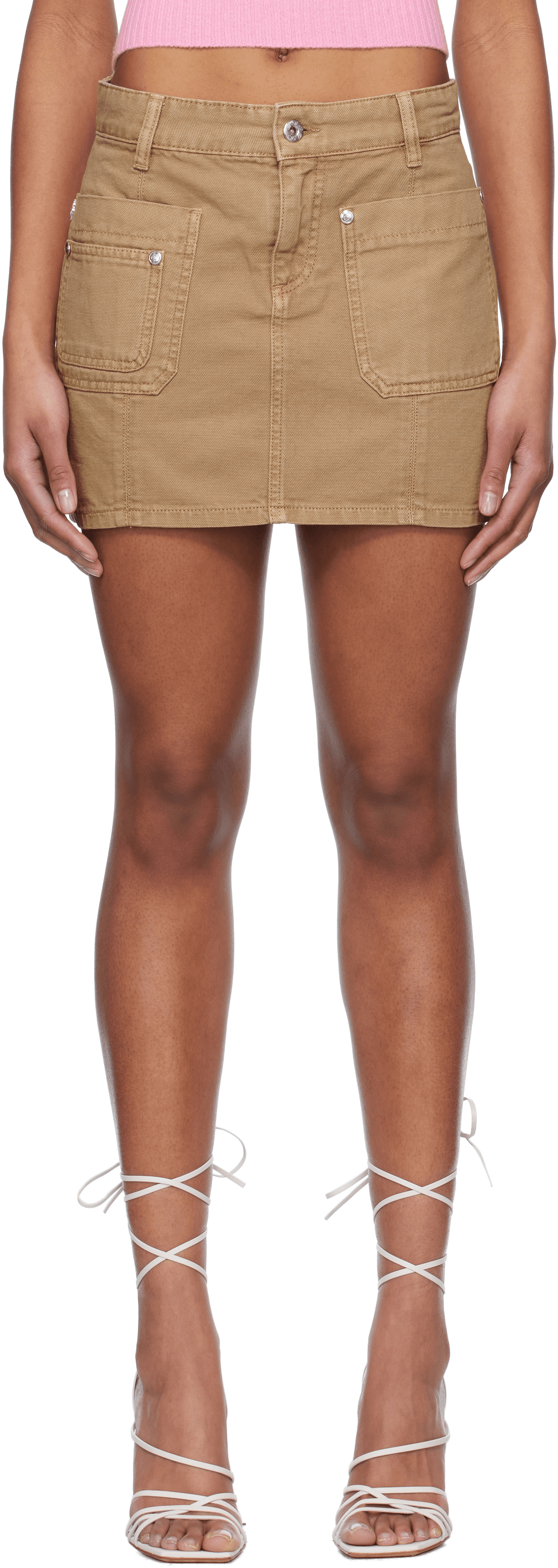 Brown Five-Pocket Miniskirt - Image 1