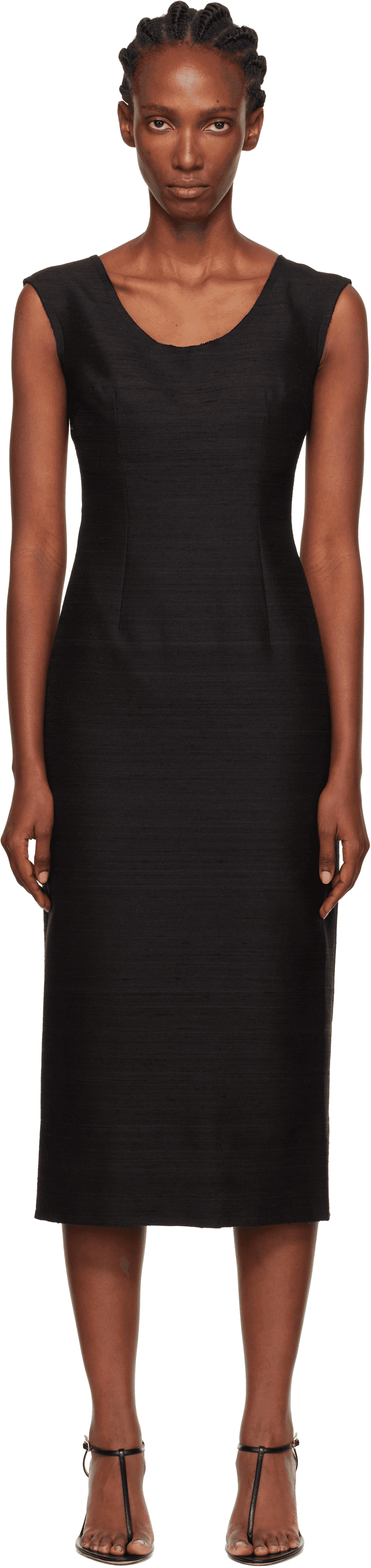 Black Sabrina Midi Dress - Image 1