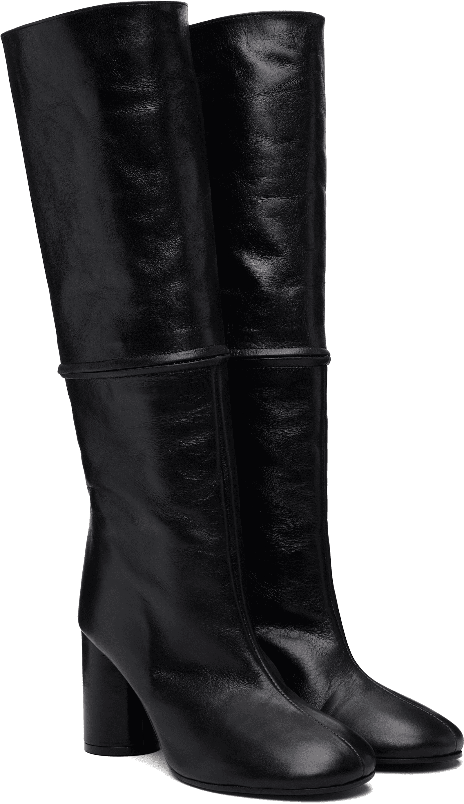 Black 2-In One Zip Round Tall Boots — Image 5