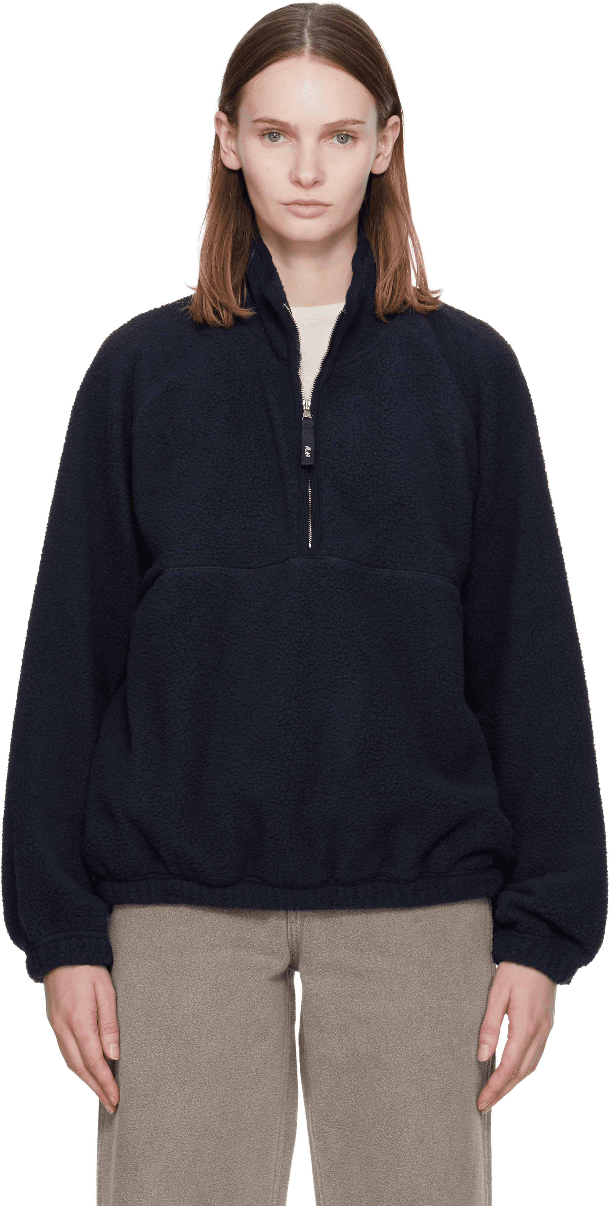 Navy Woolly Fleece Sweater - Image 1