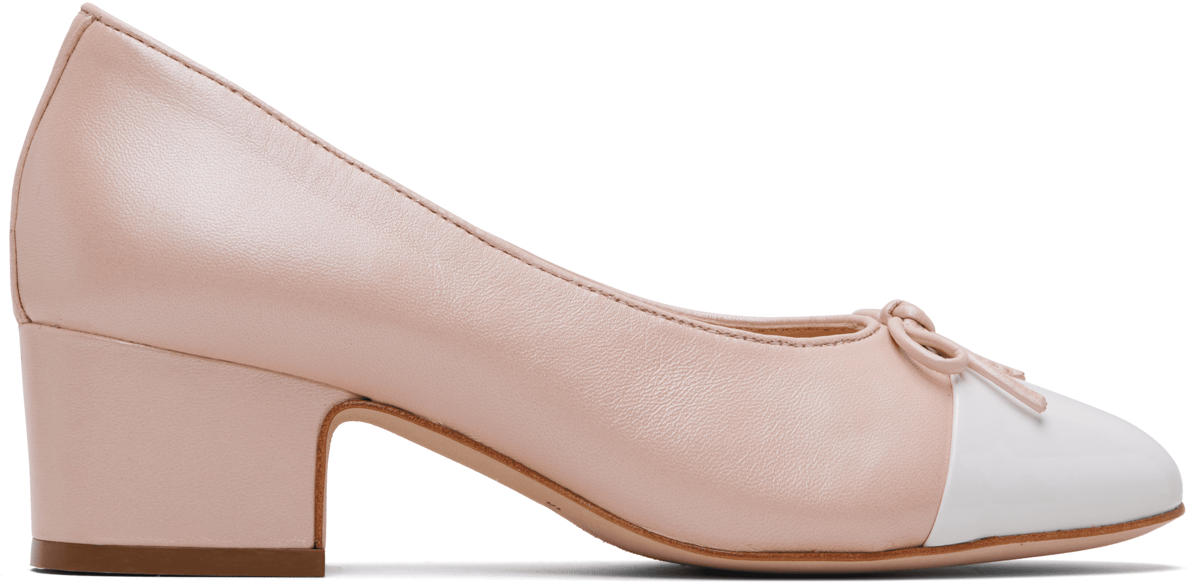 Pink & White Cap Toe Heels - Image 1