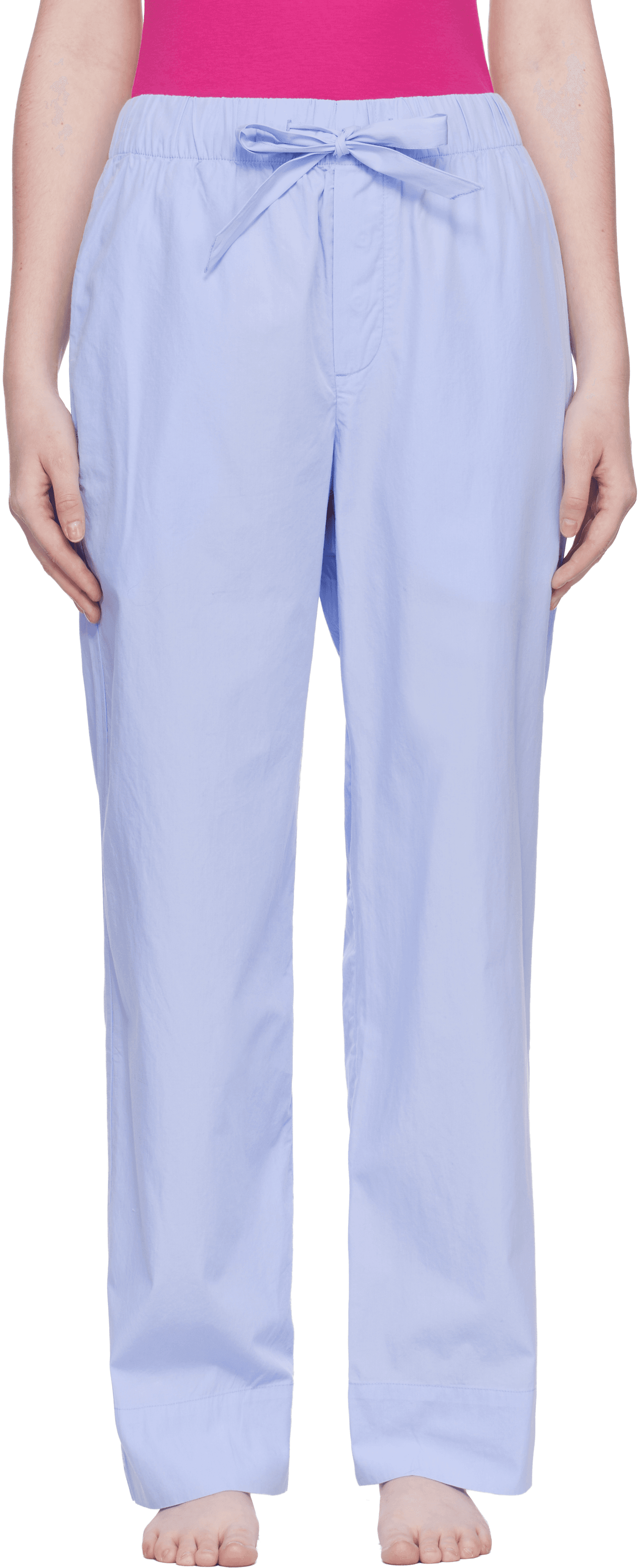 Blue Poplin Pyjama Pants - Image 1