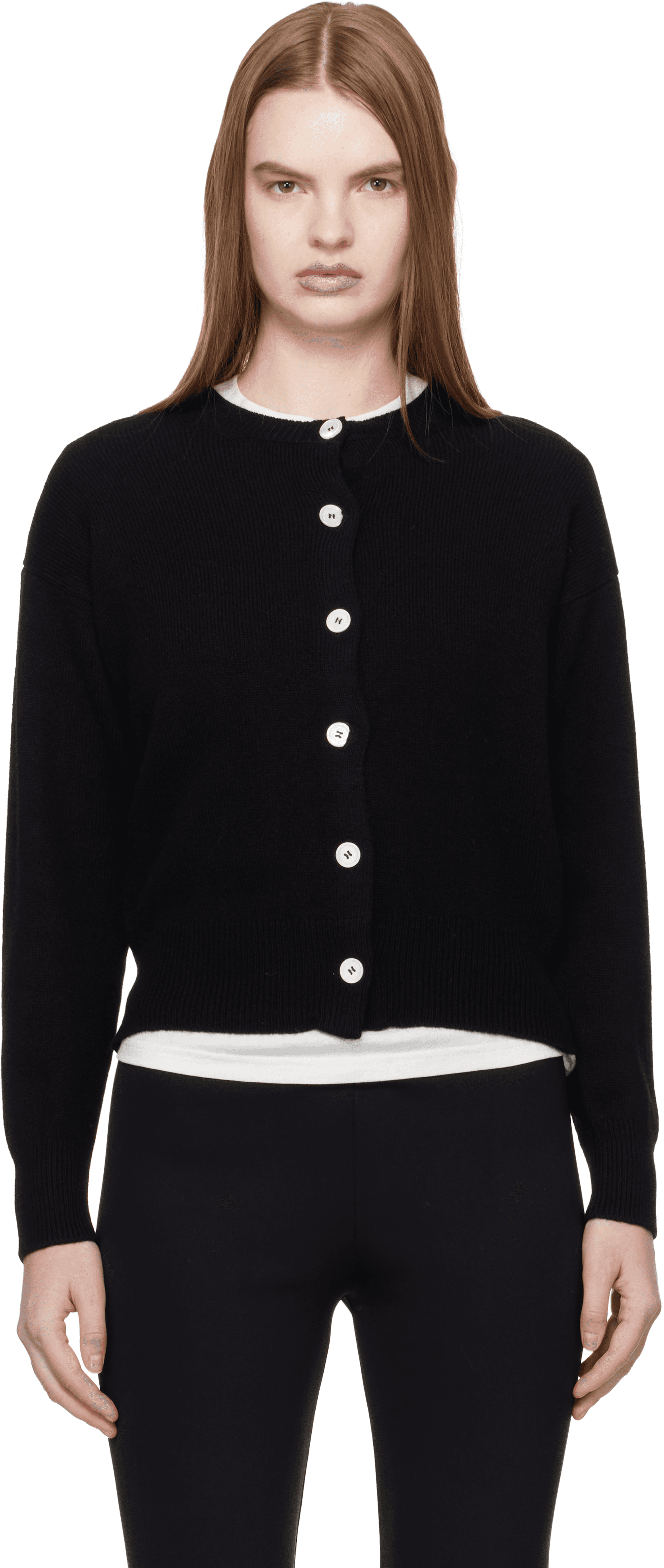 Black Ada Crewneck Cardigan - Image 1