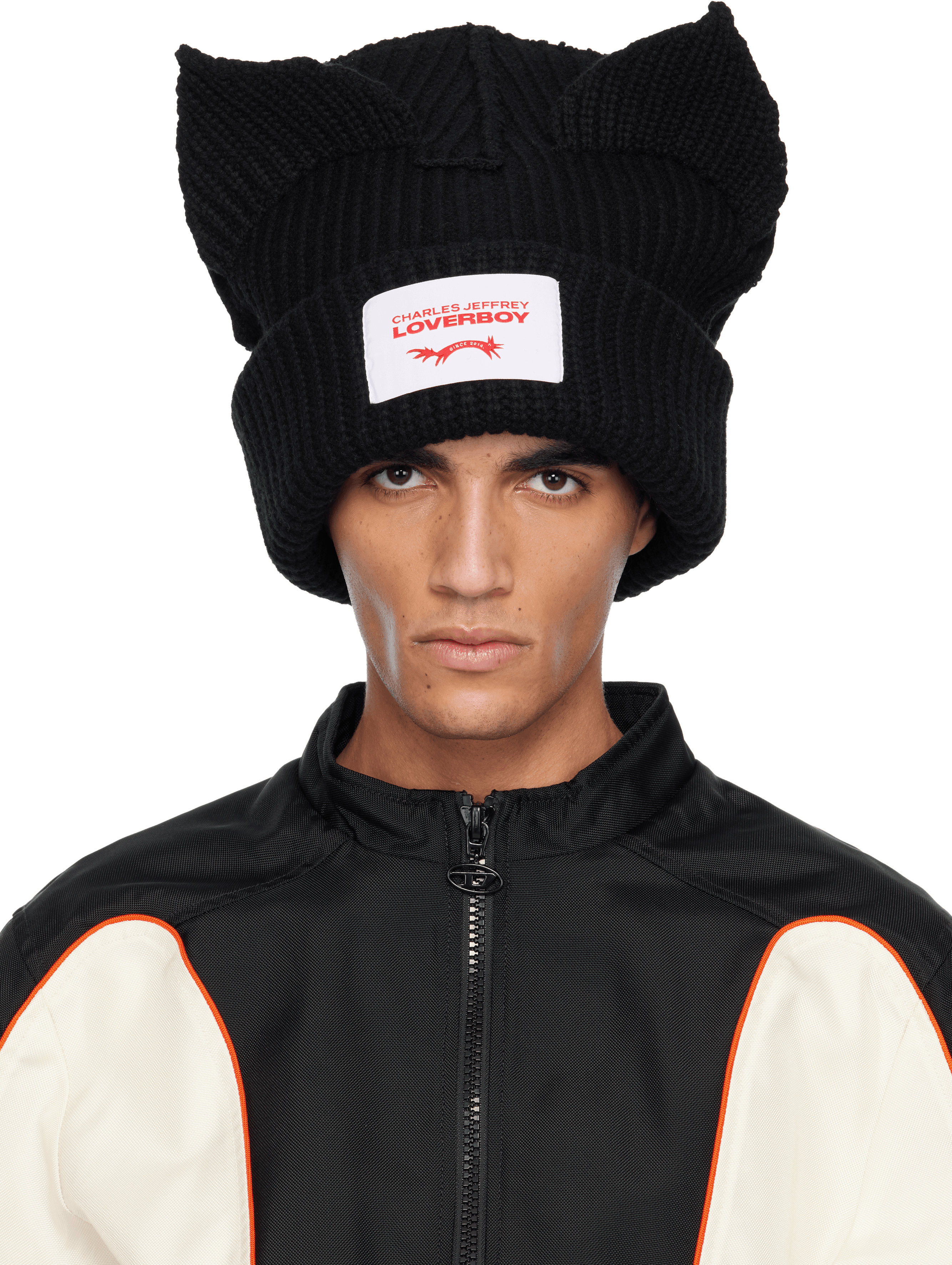 Black Supersized Chunky Ears Beanie - Image 1