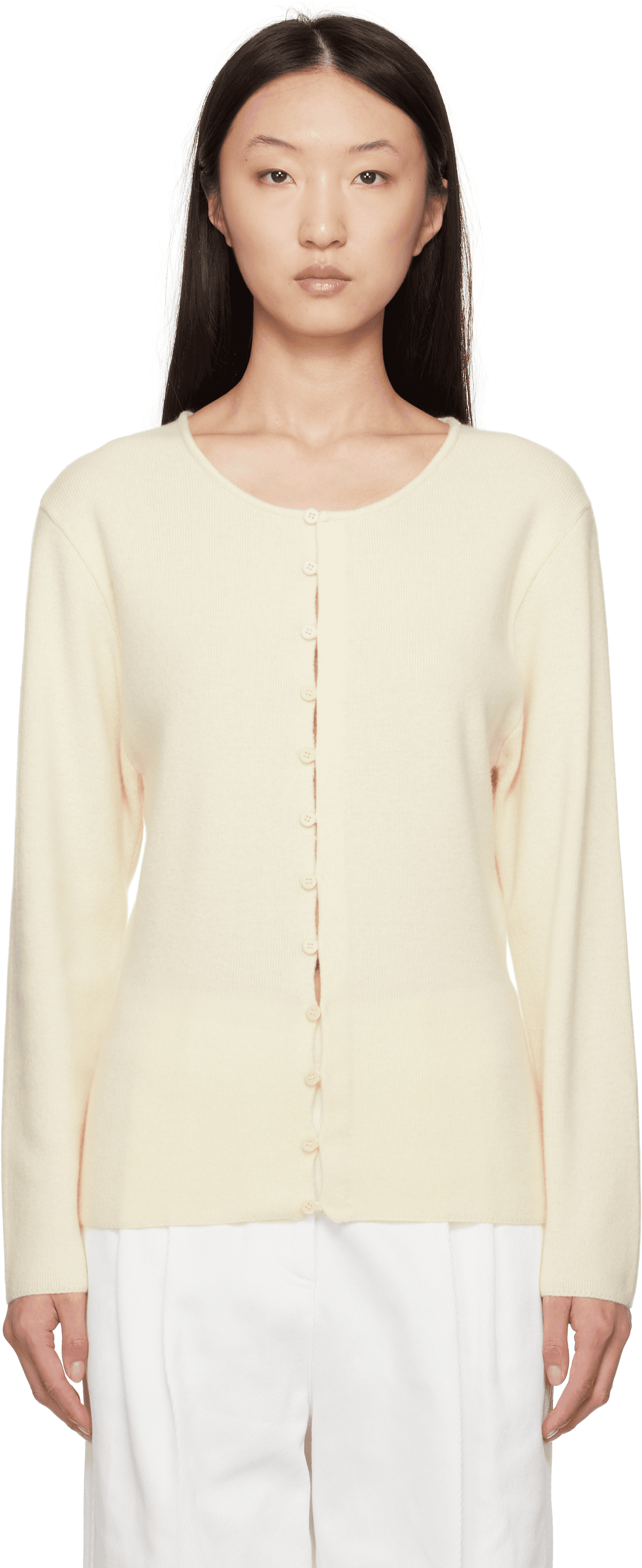 Off-White Button Down Cardigan - Image 1