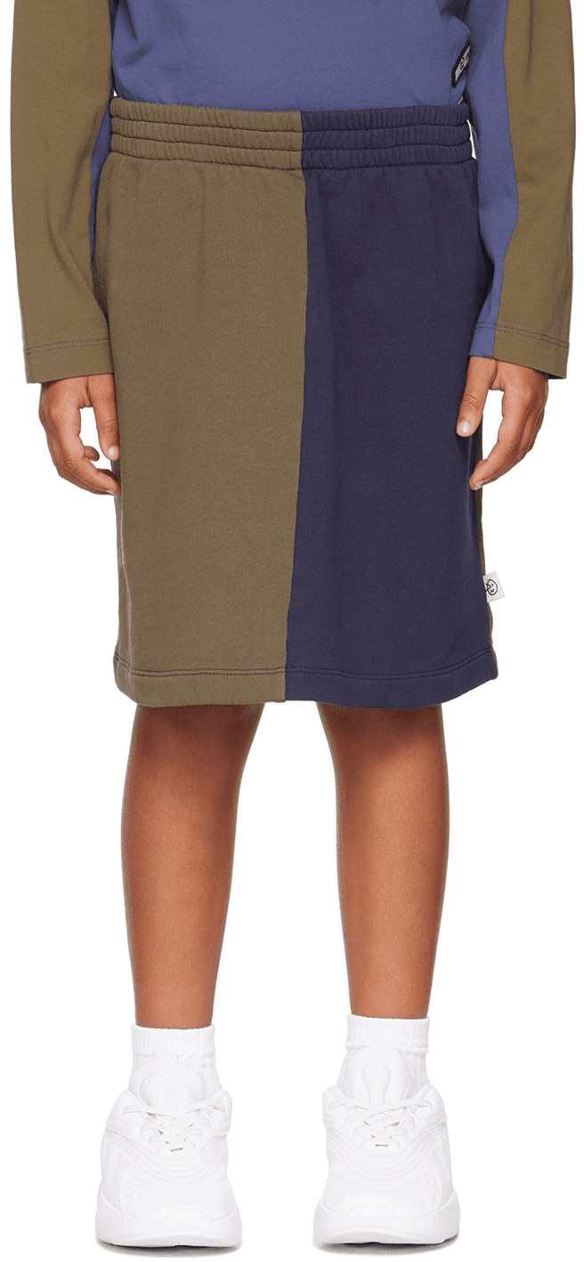Kids Khaki & Navy Horizon Skirt - Image 1