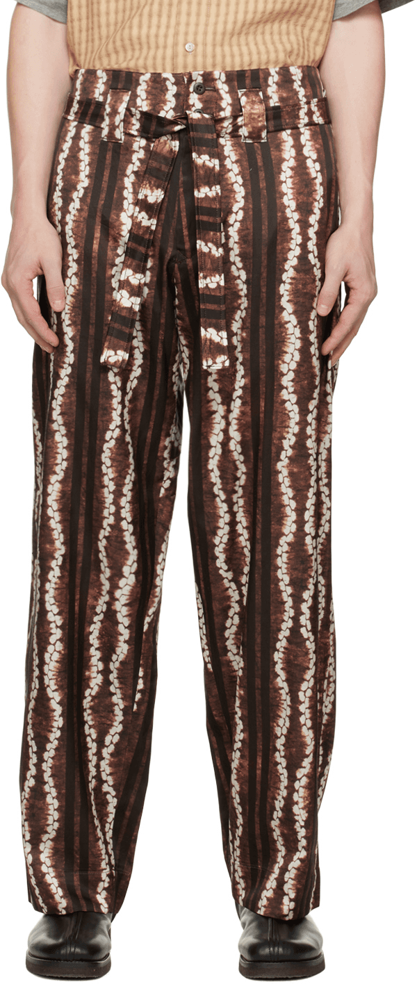 Brown & White Roketsu-Dyed Trousers - Image 1