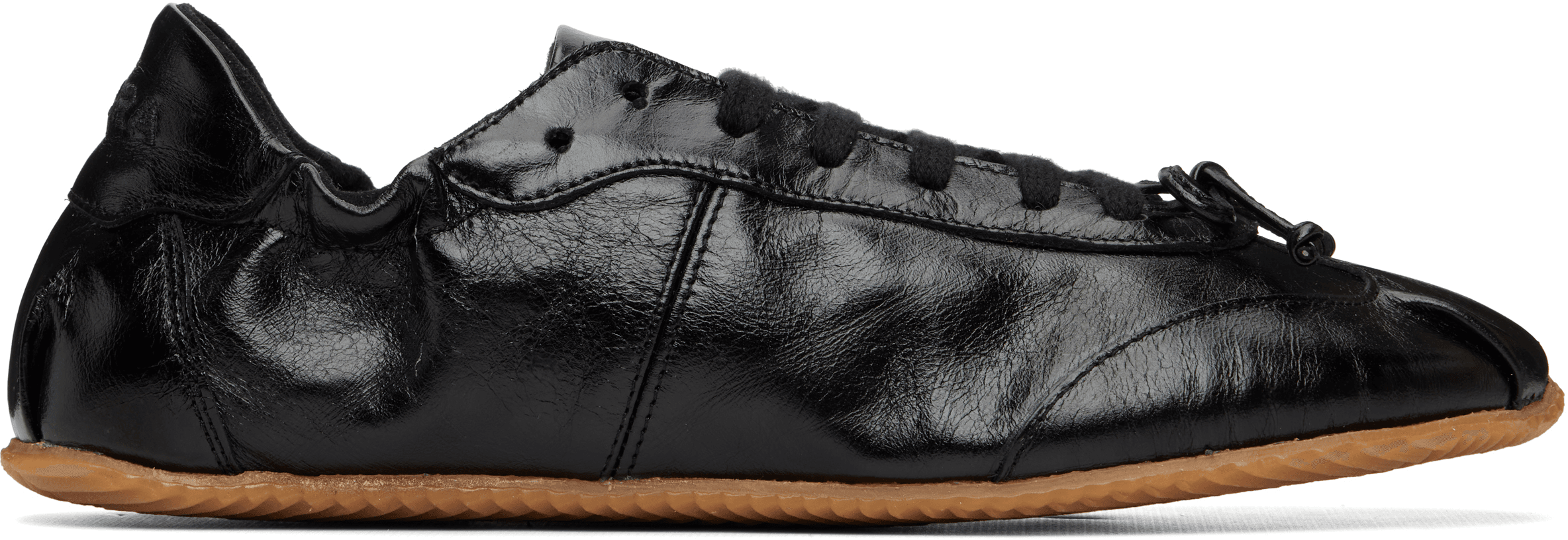 Black Ballerina Leather Sneakers - Image 1