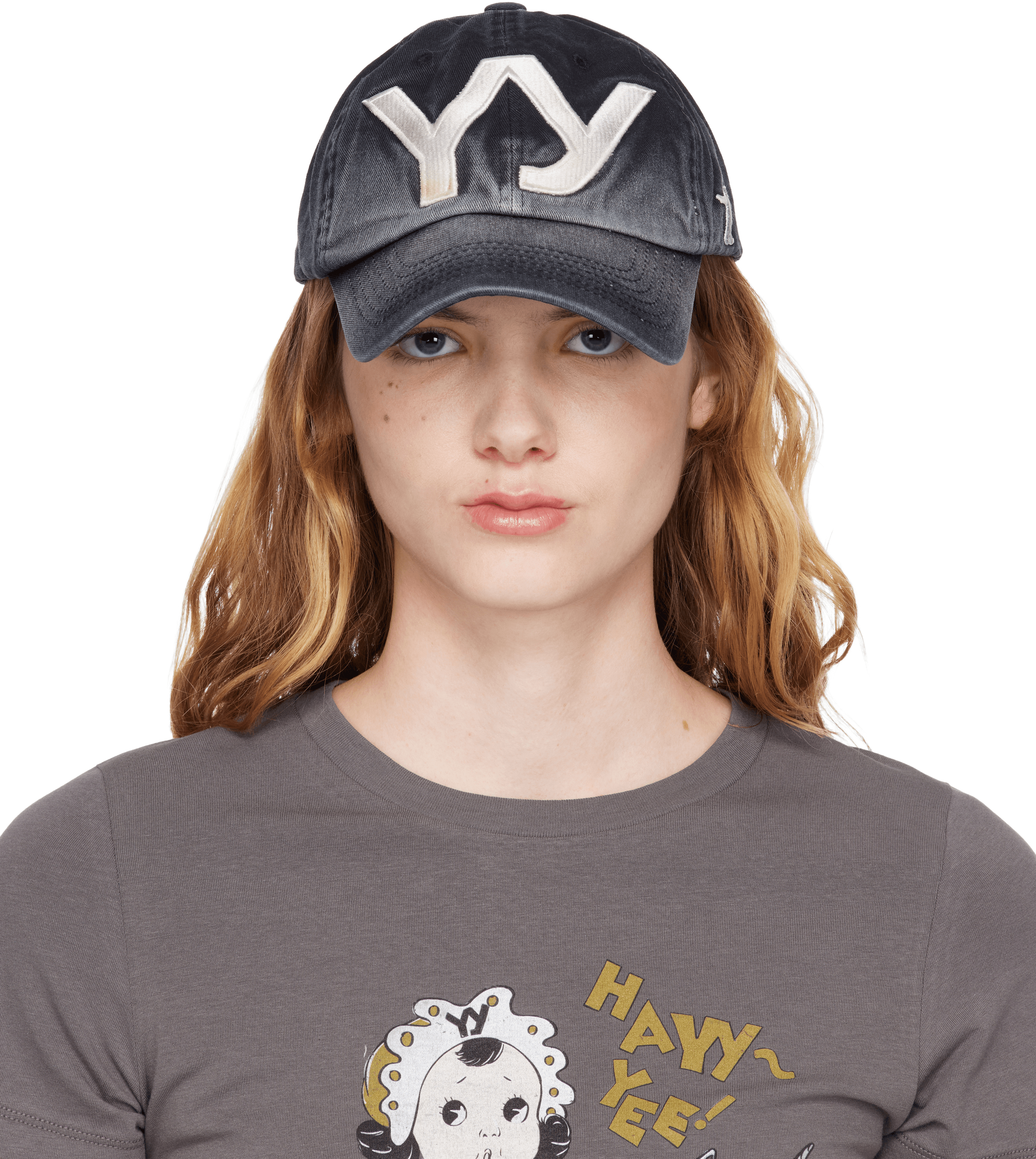 Black 'YY' Gradient Ball Cap - Image 1