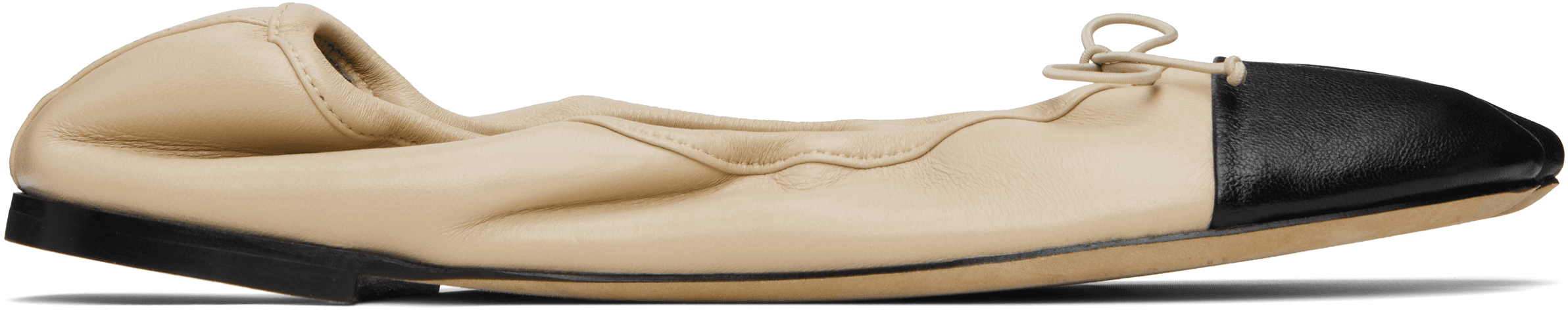 SSENSE Exclusive Beige & Black Tabi Stretch Ballerina Flats - Image 1