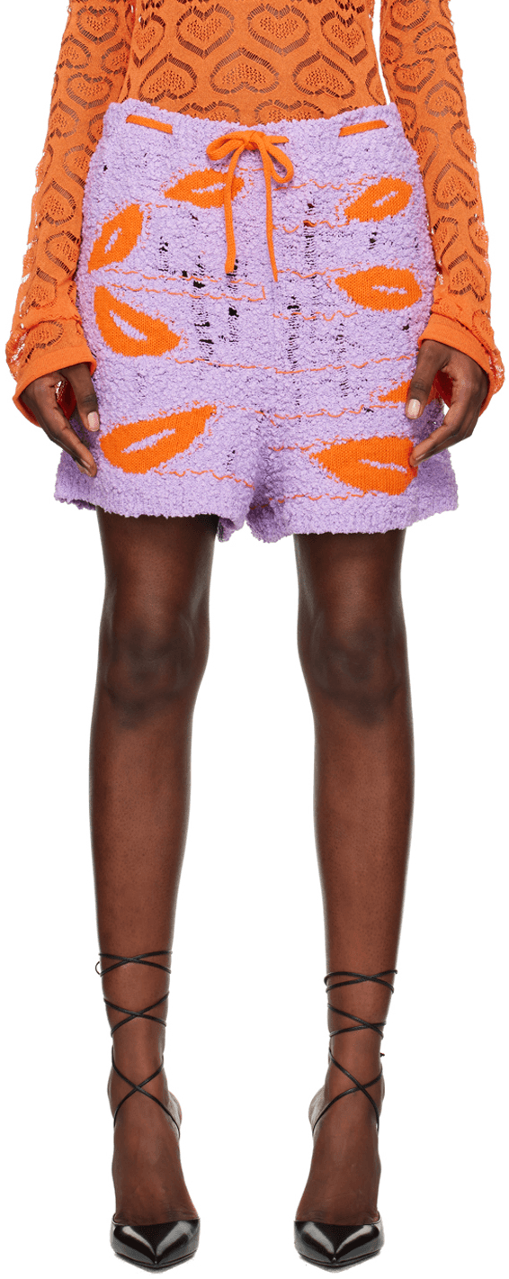 Purple Intarsia Shorts - Image 1