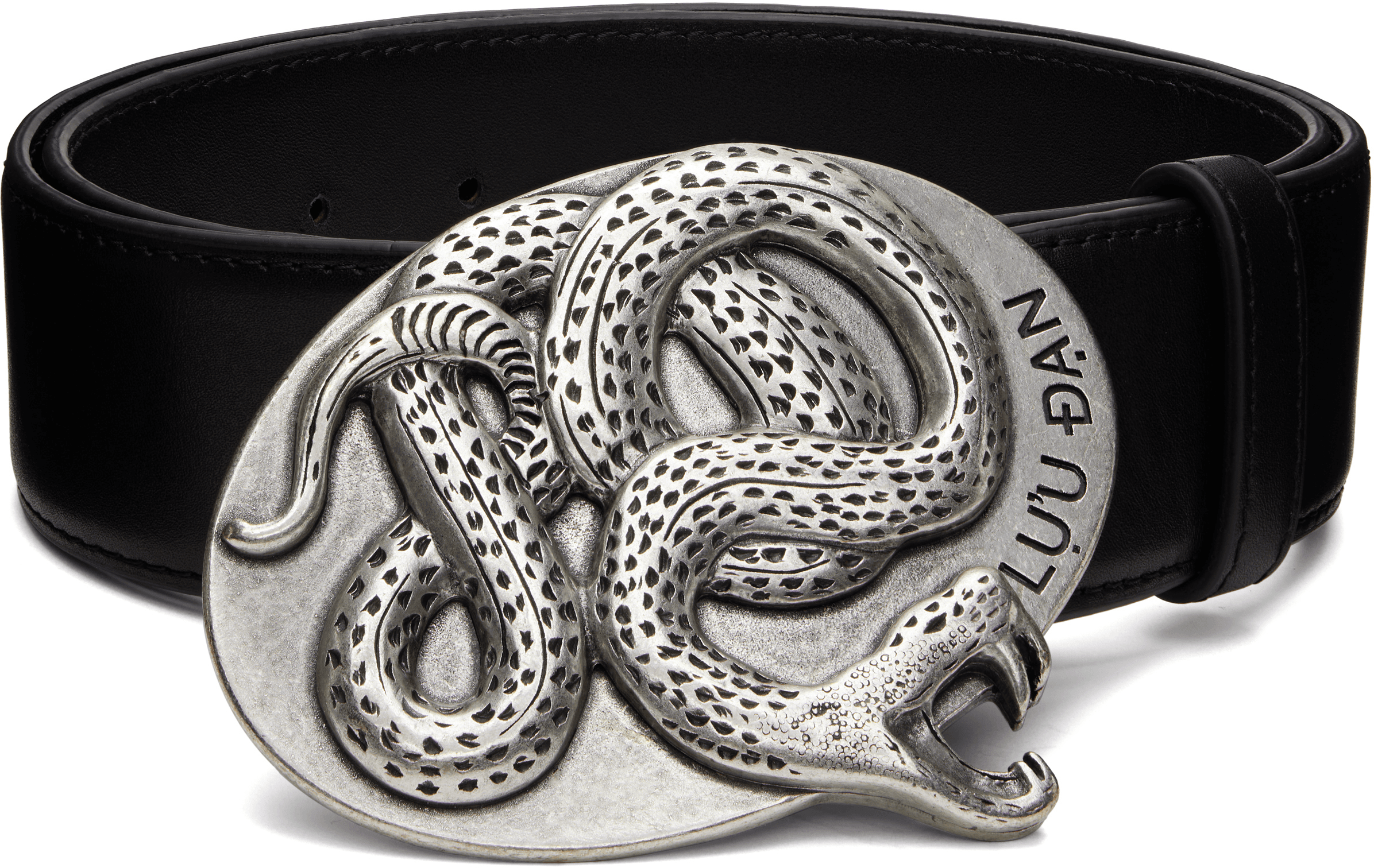 Black Twisted Snake Cowboy Belt - Image 1
