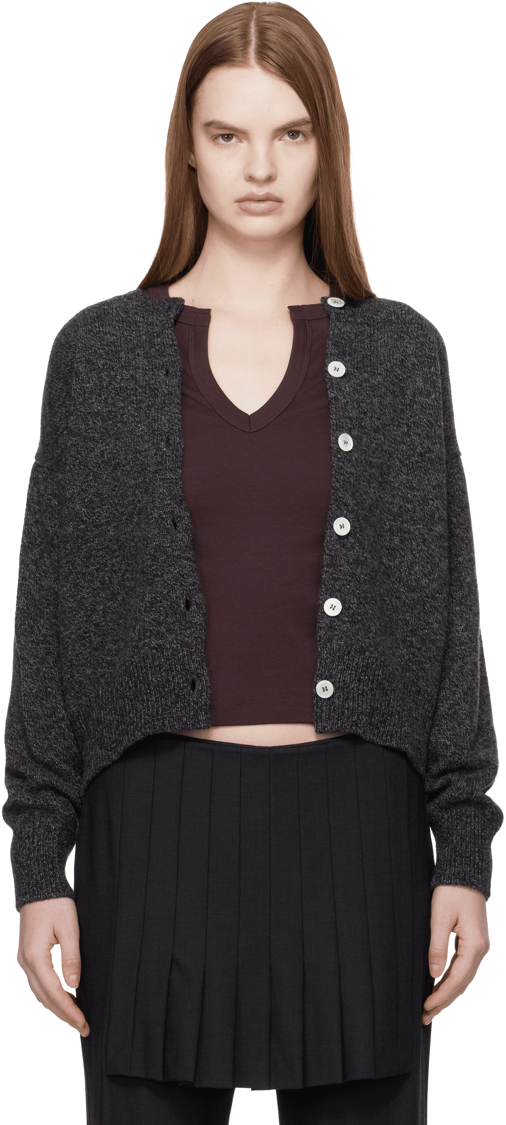 Gray Ada Crewneck Cardigan - Image 1
