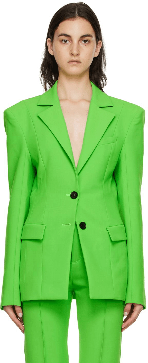 Green Polyester Blazer - Image 1