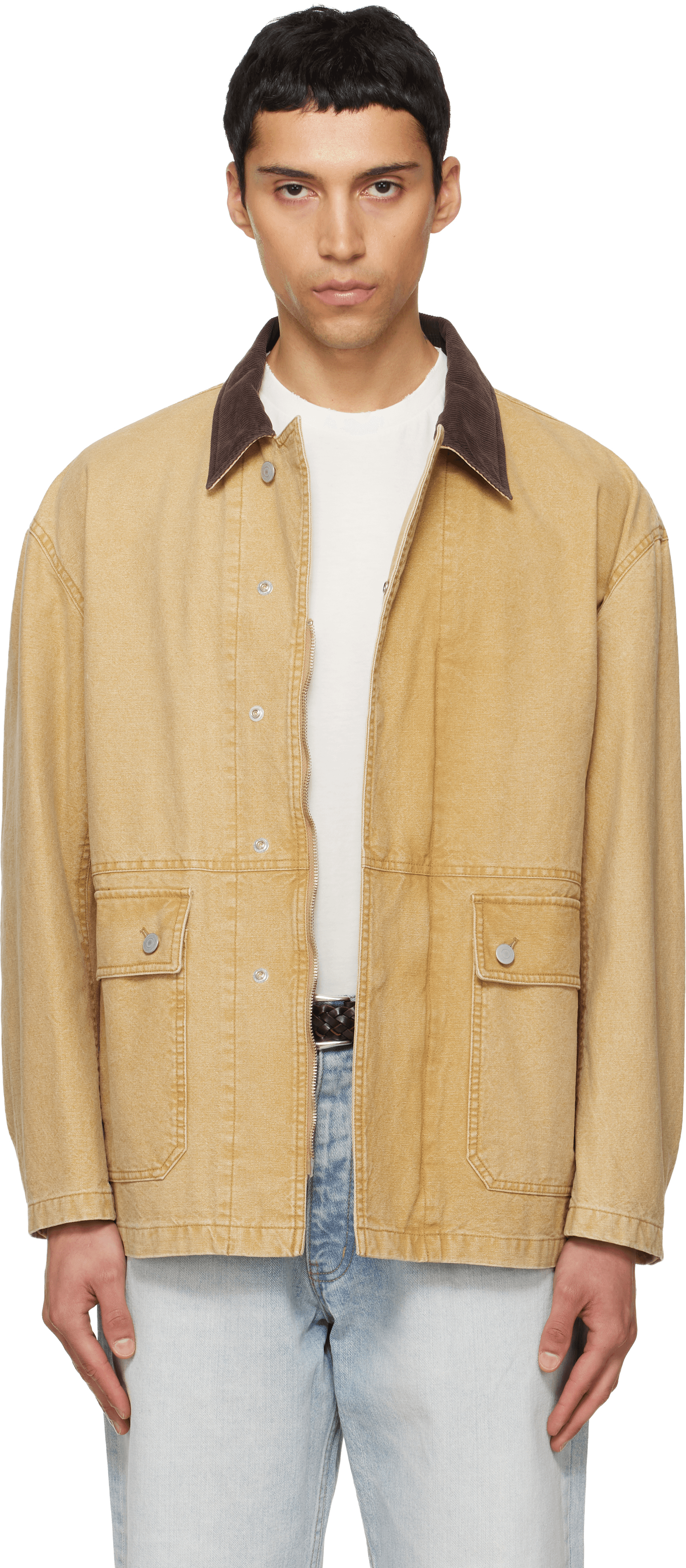 Beige Garment Washed Barn Jacket - Image 1