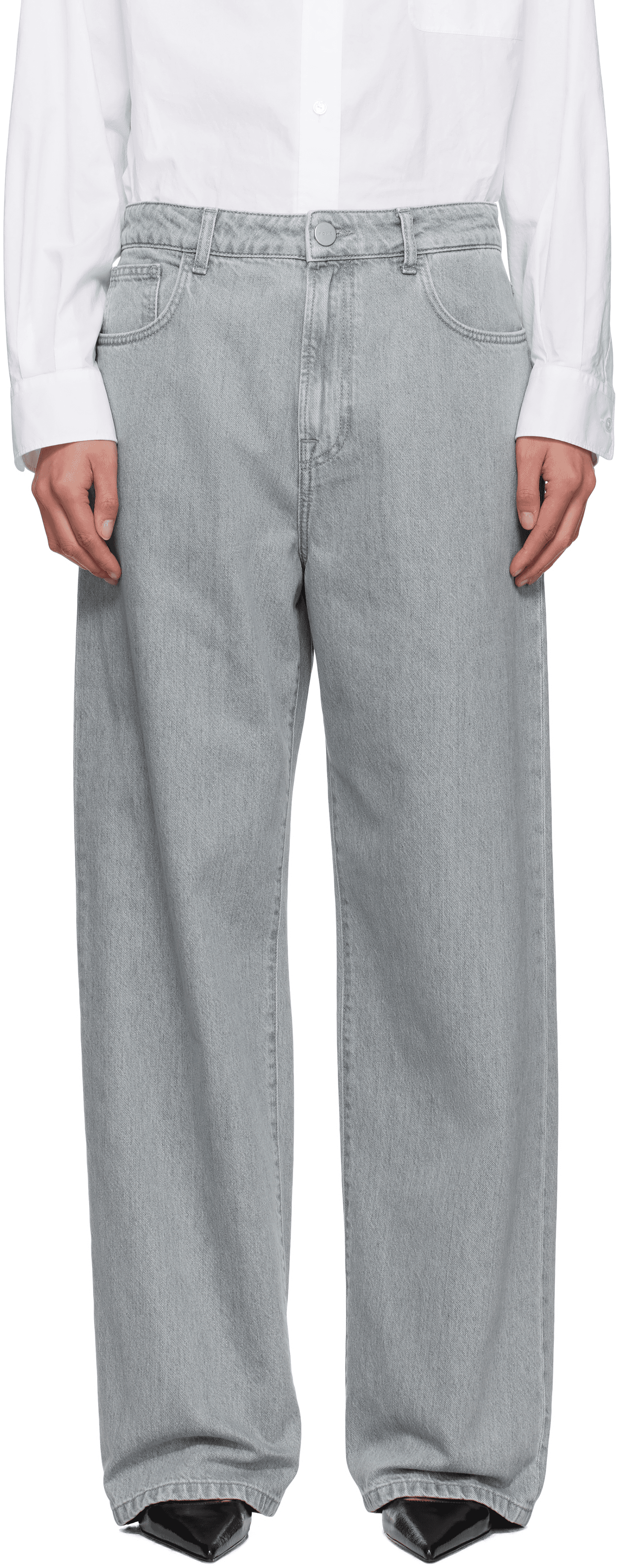 Gray Signature Baggy Fit Jeans - Image 1