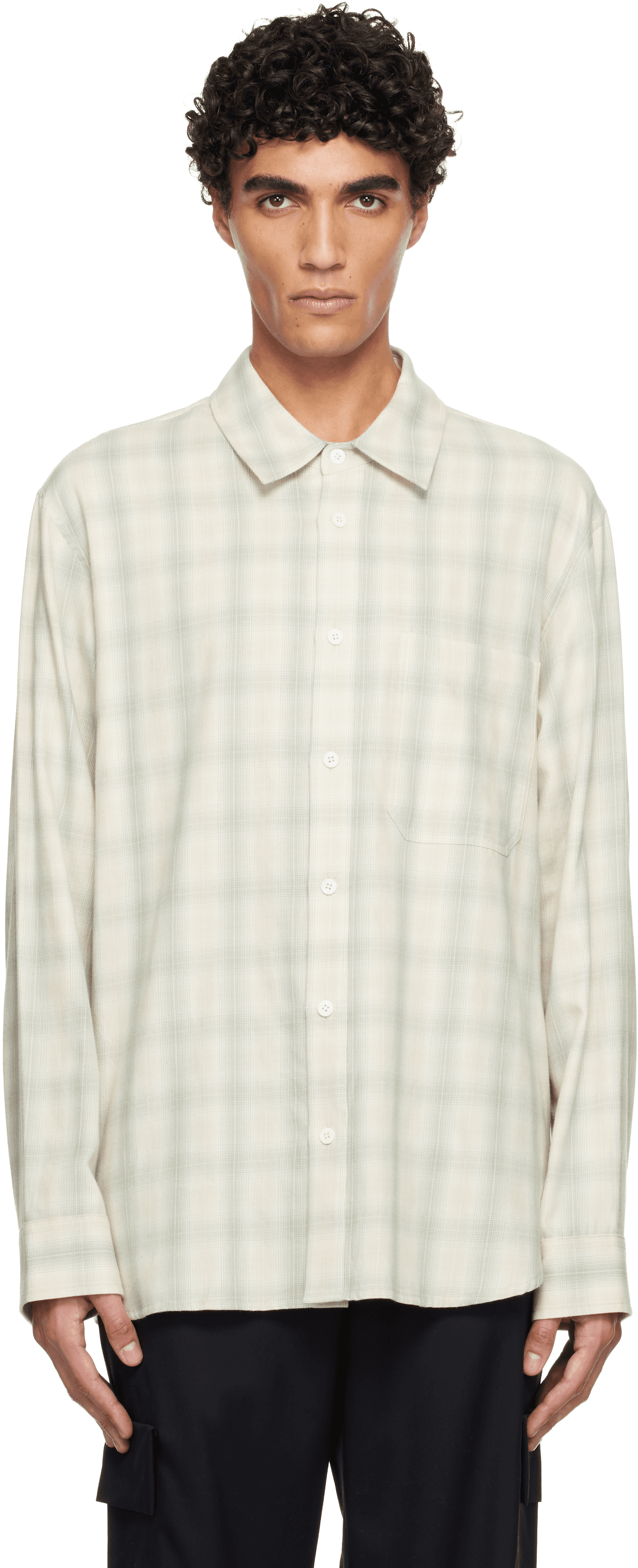 Beige Check Shirt - Image 1