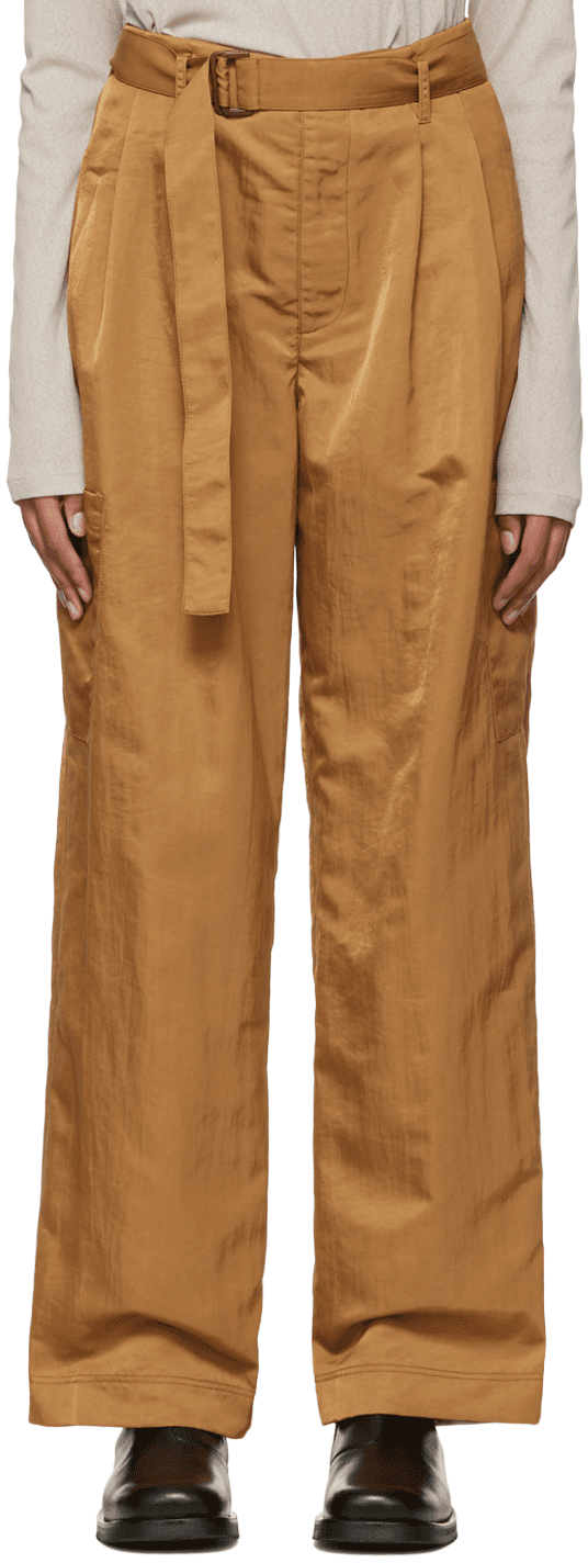 Tan Cinch Belt Trousers - Image 1