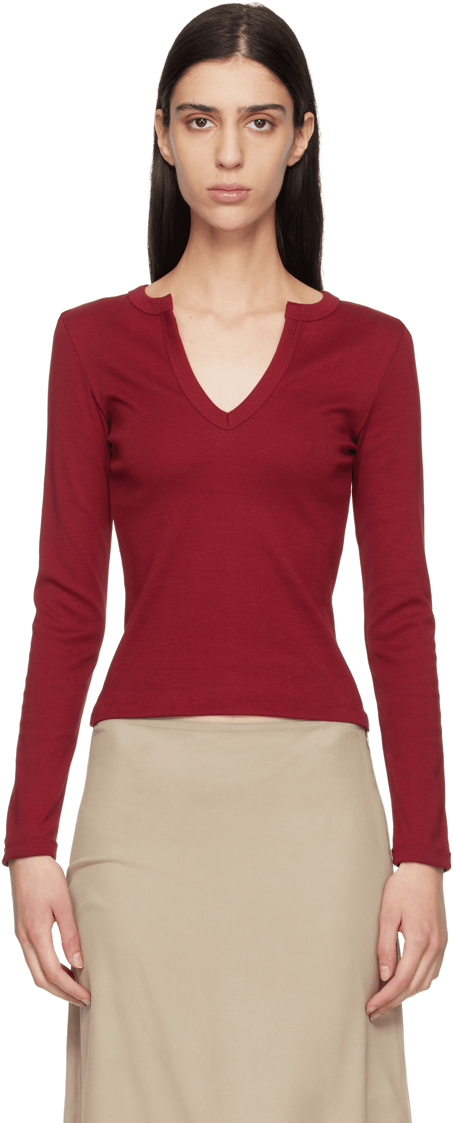 Red Iman Longsleeve T-shirt - Image 1