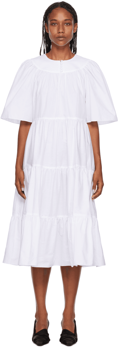 White Ruffle Maxi Dress - Image 1